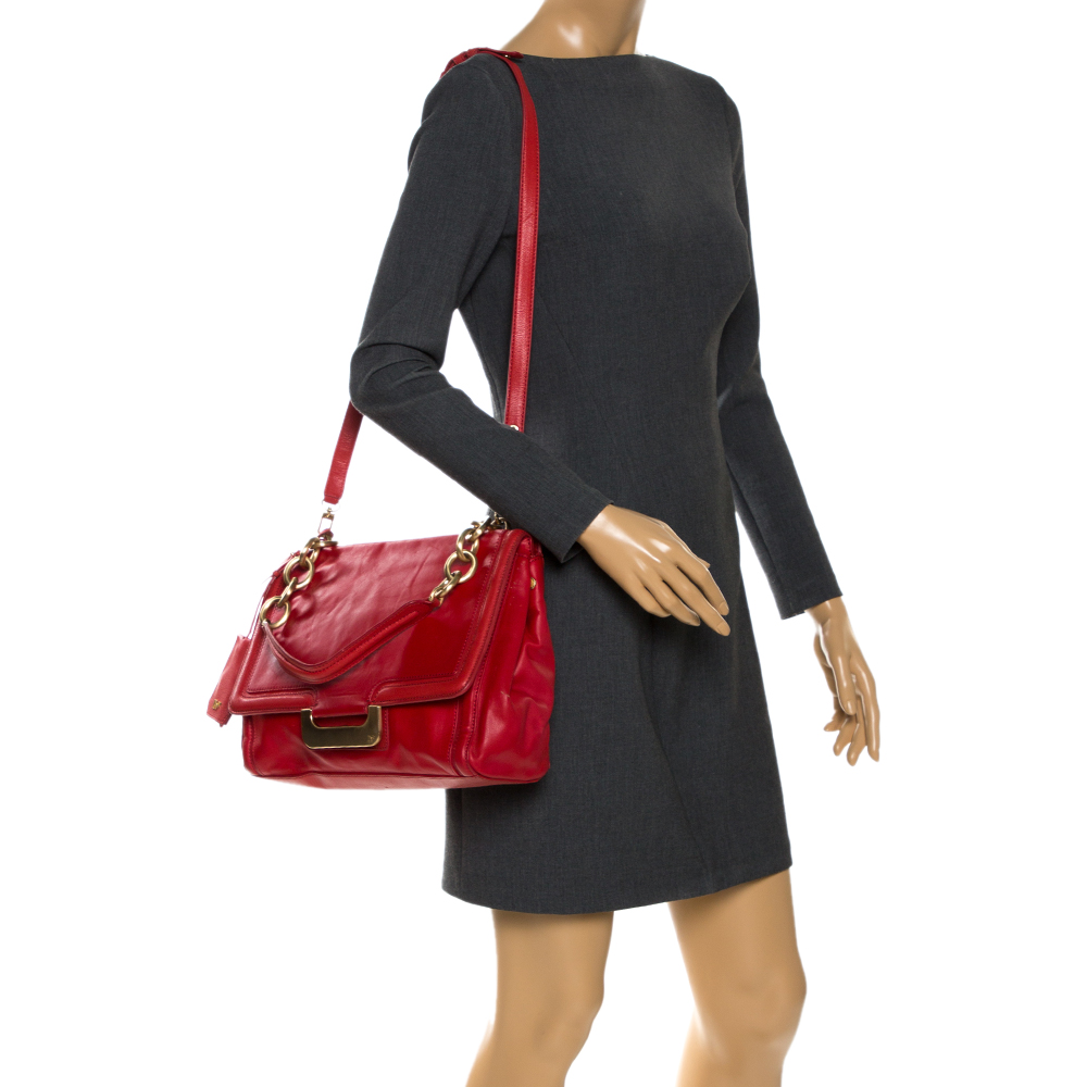 

Diane Von Furstenberg Red Leather New Harper Satchel