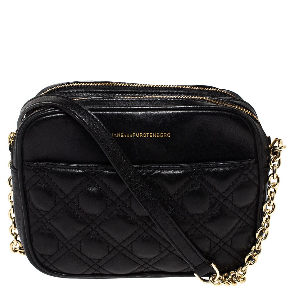 Diane Von Furstenberg Black Leather Crossbody Bag Diane Von Furstenberg ...
