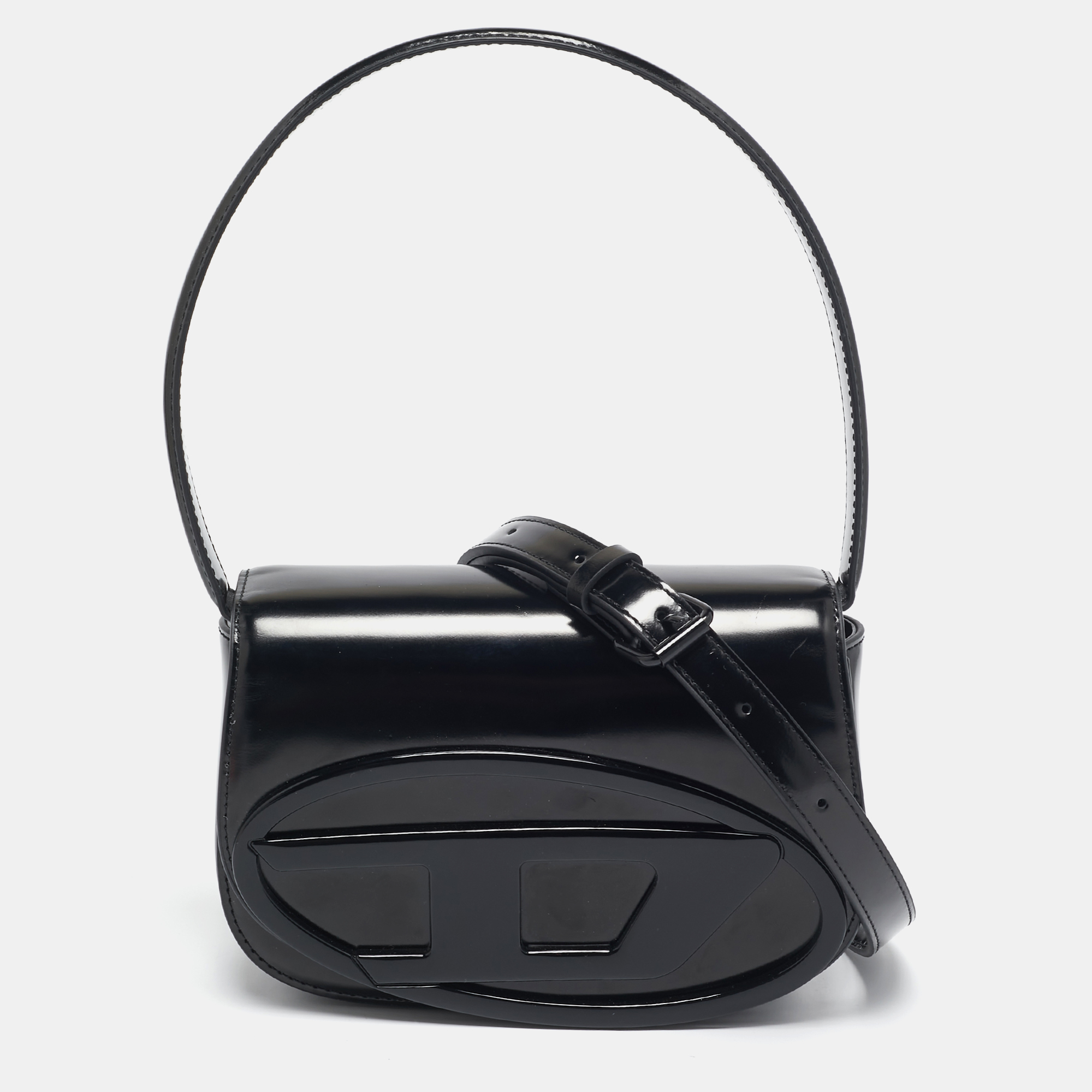 

Diesel Black Mirrored Leather 1DR-Iconic Shoulder Bag