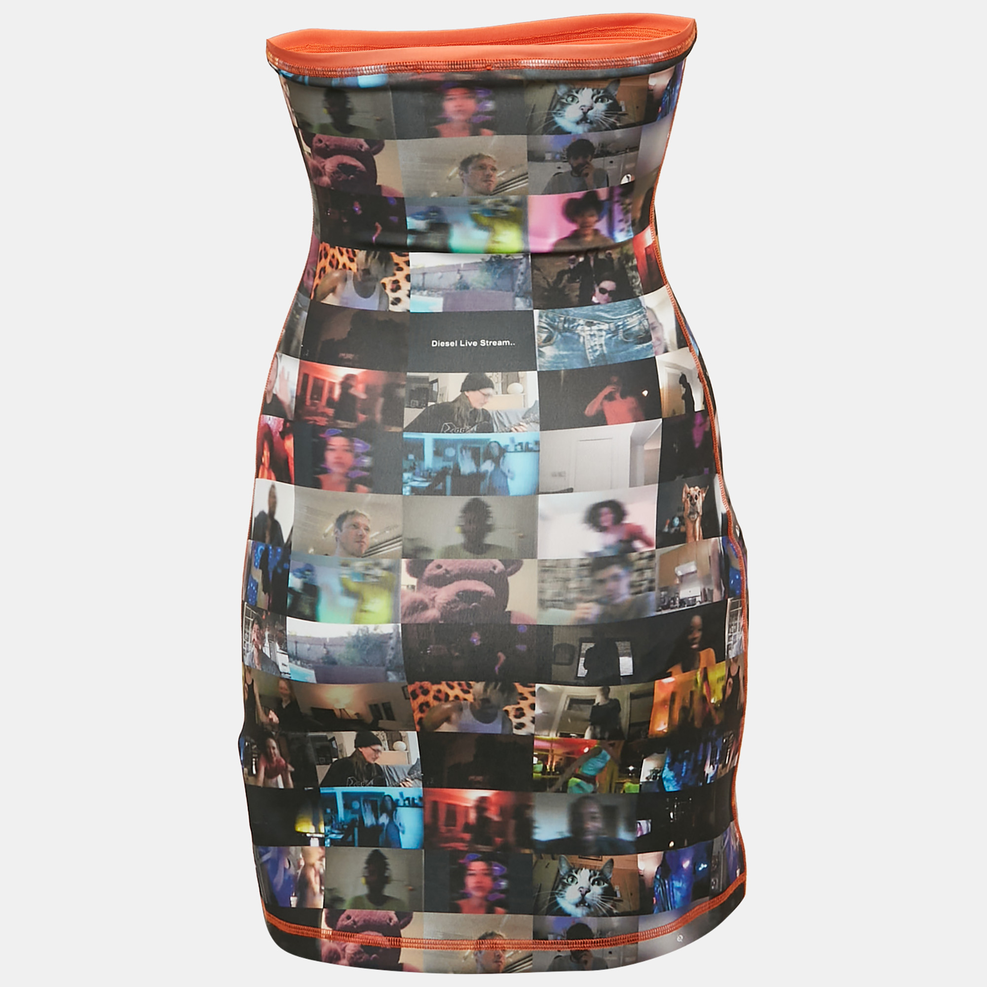 Diesel Multicolor Printed Jersey Strapless Mini Dress XS 