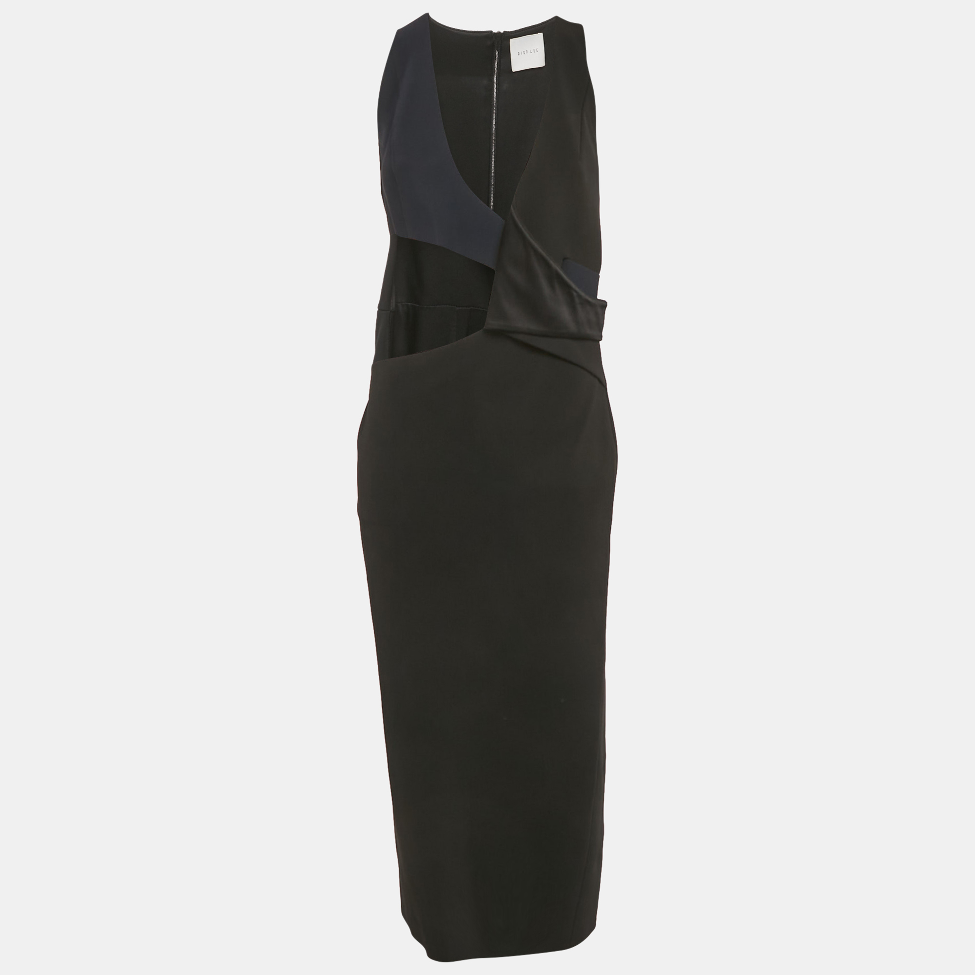 Pre-owned Dion Lee Black Knit Cut-out Midi Dress M