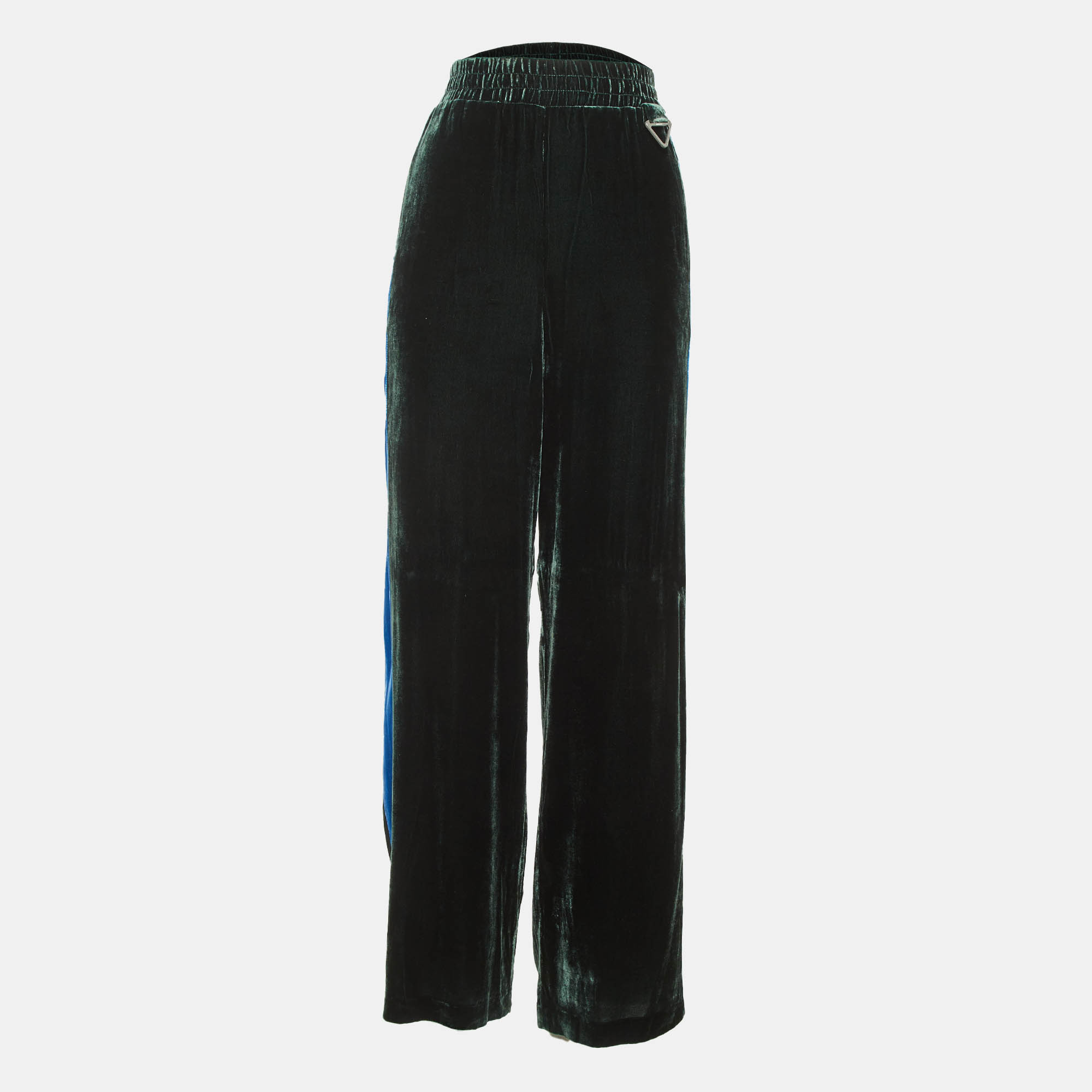 

Dion Lee Green/Blue Velvet Straight Fit Trousers M