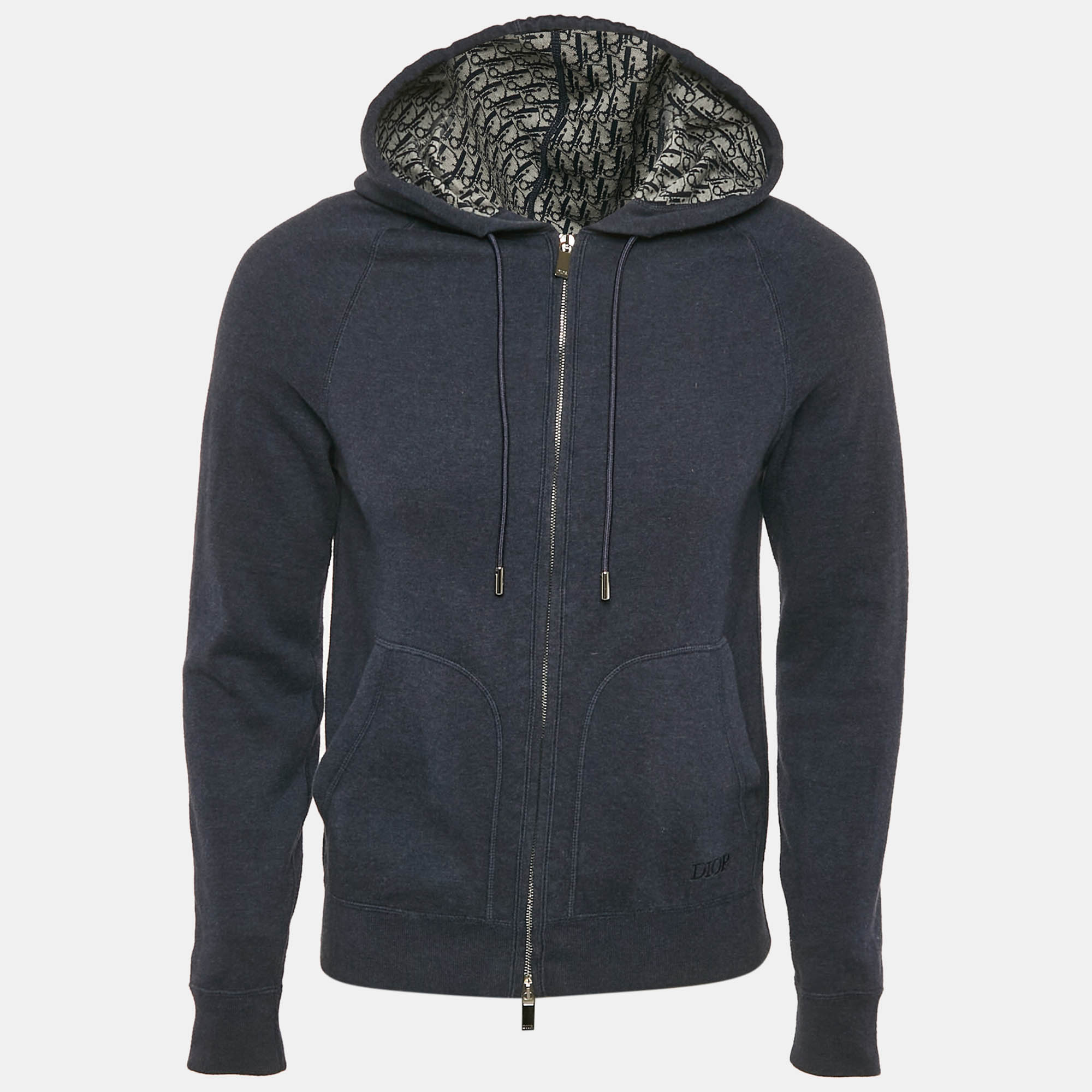 

Dior Homme Navy Blue Cotton Knit Zip-Up Hoodie XS