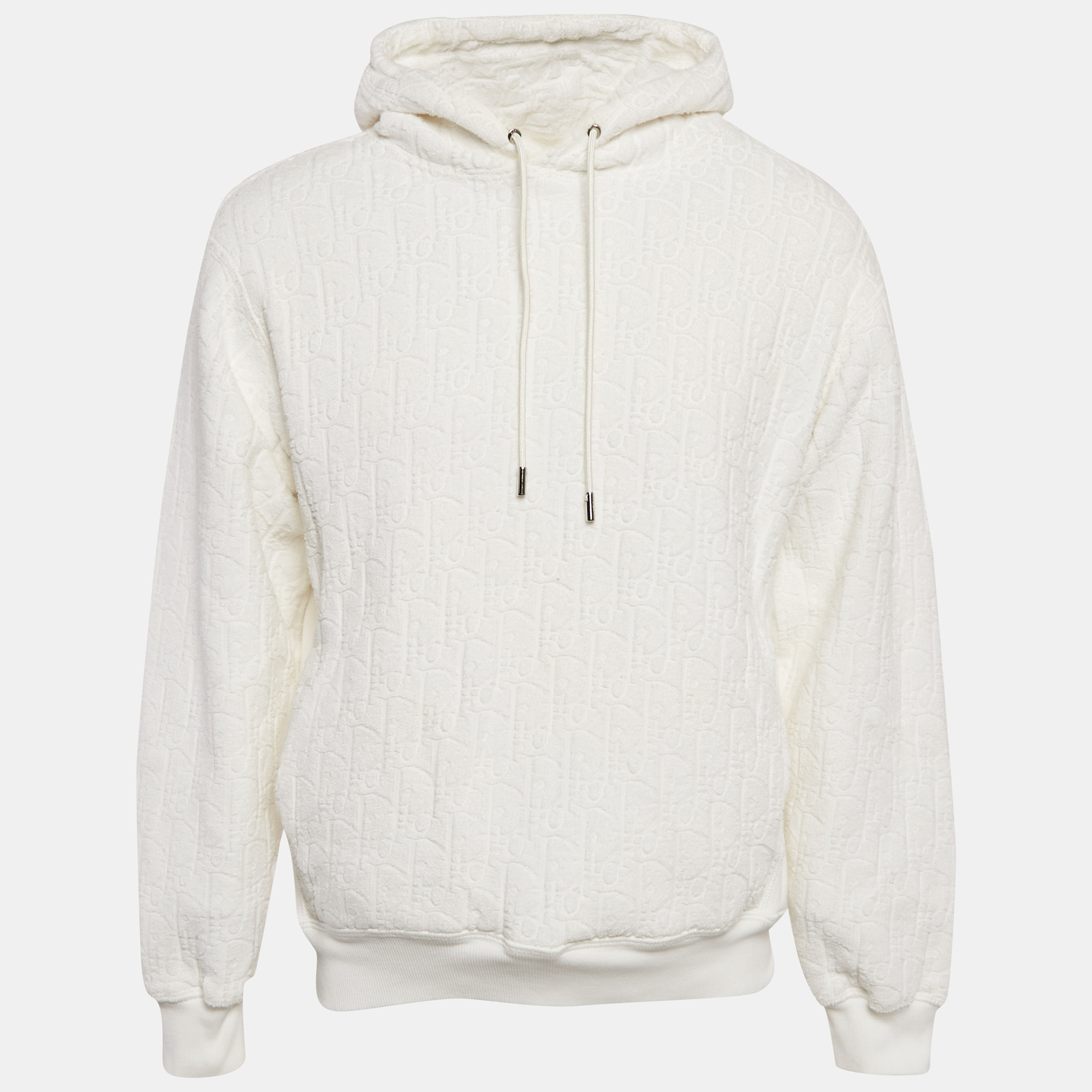 

Dior Homme White Oblique Cotton Terry Hoodie M
