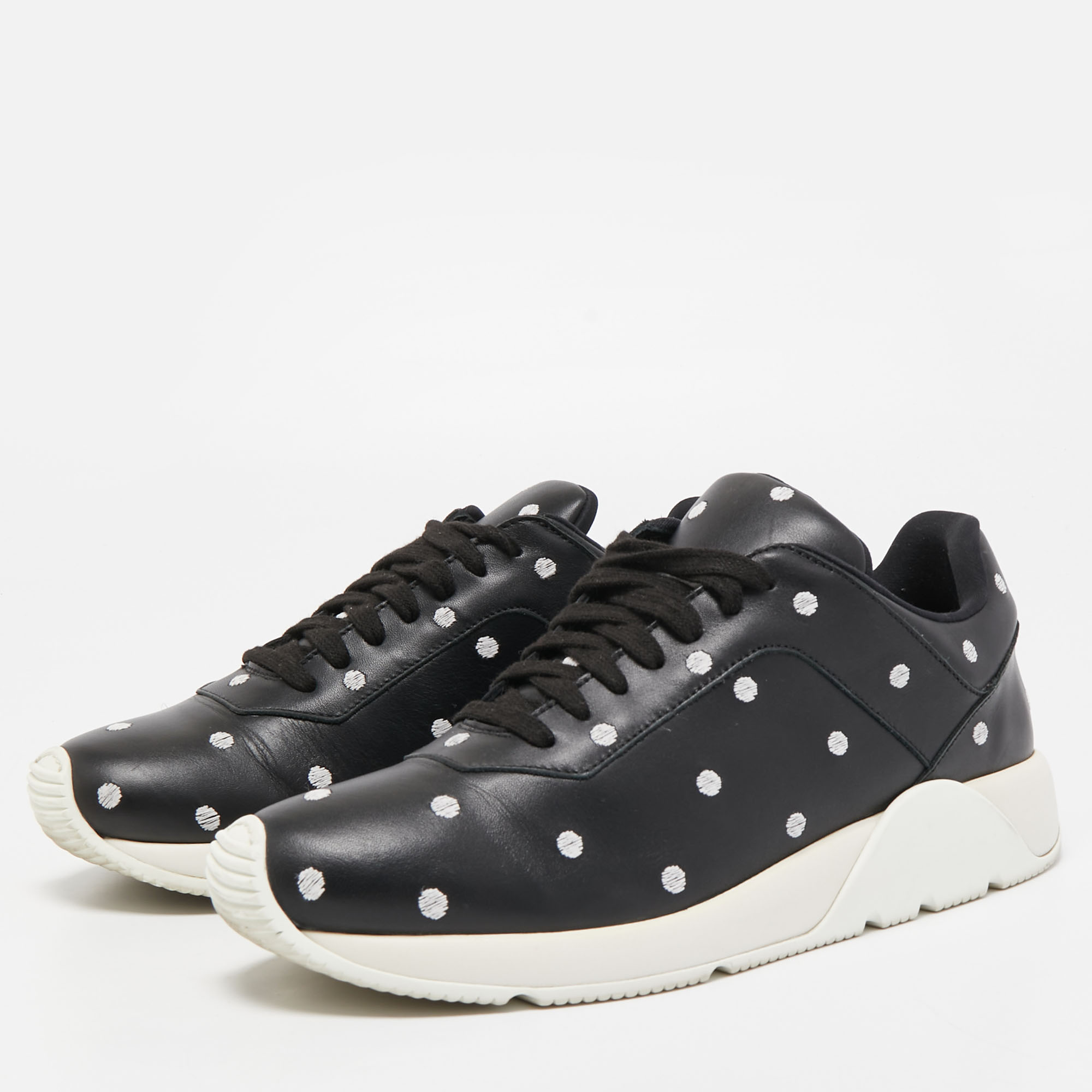 

Dior Black Leather Polka Dot Low Top Sneakers Size