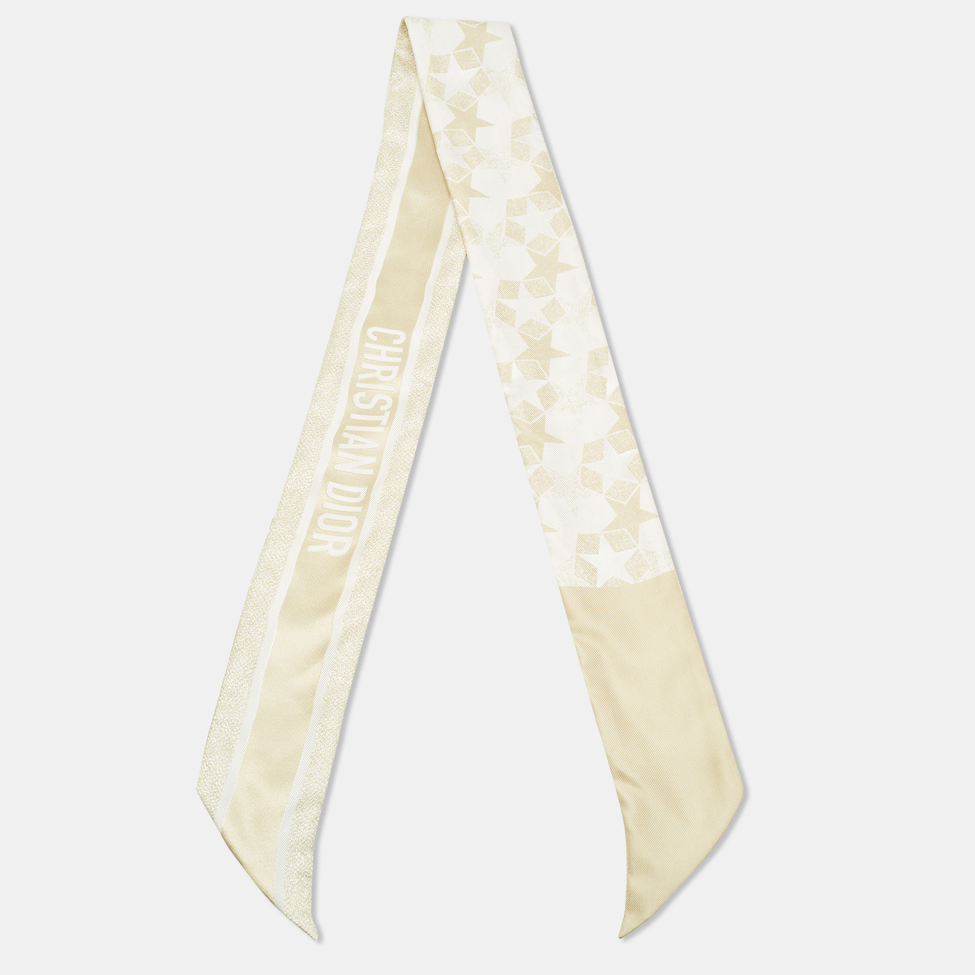 

Dior Cream Silk Logo Etoile Dore Mitzah Scarf