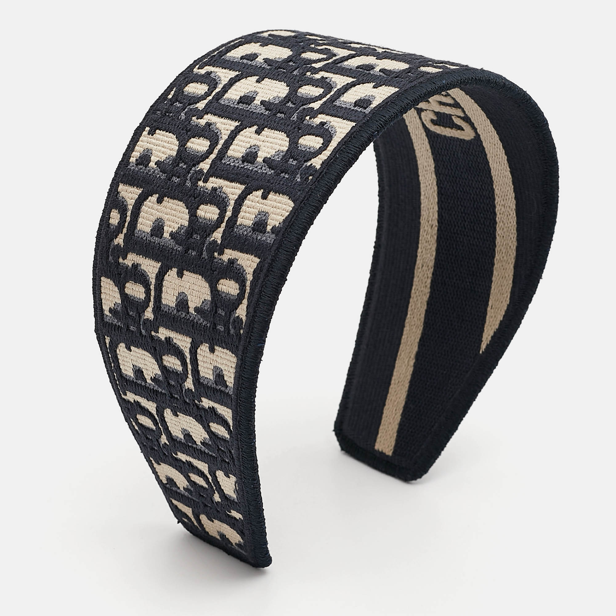 

Dior Navy Blue Oblique Jacquard Headband