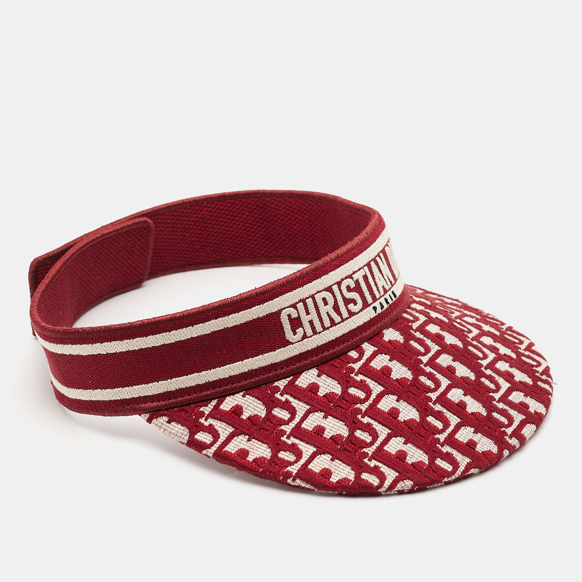 

Dior Red Oblique Jacquard Canvas Visor Cap