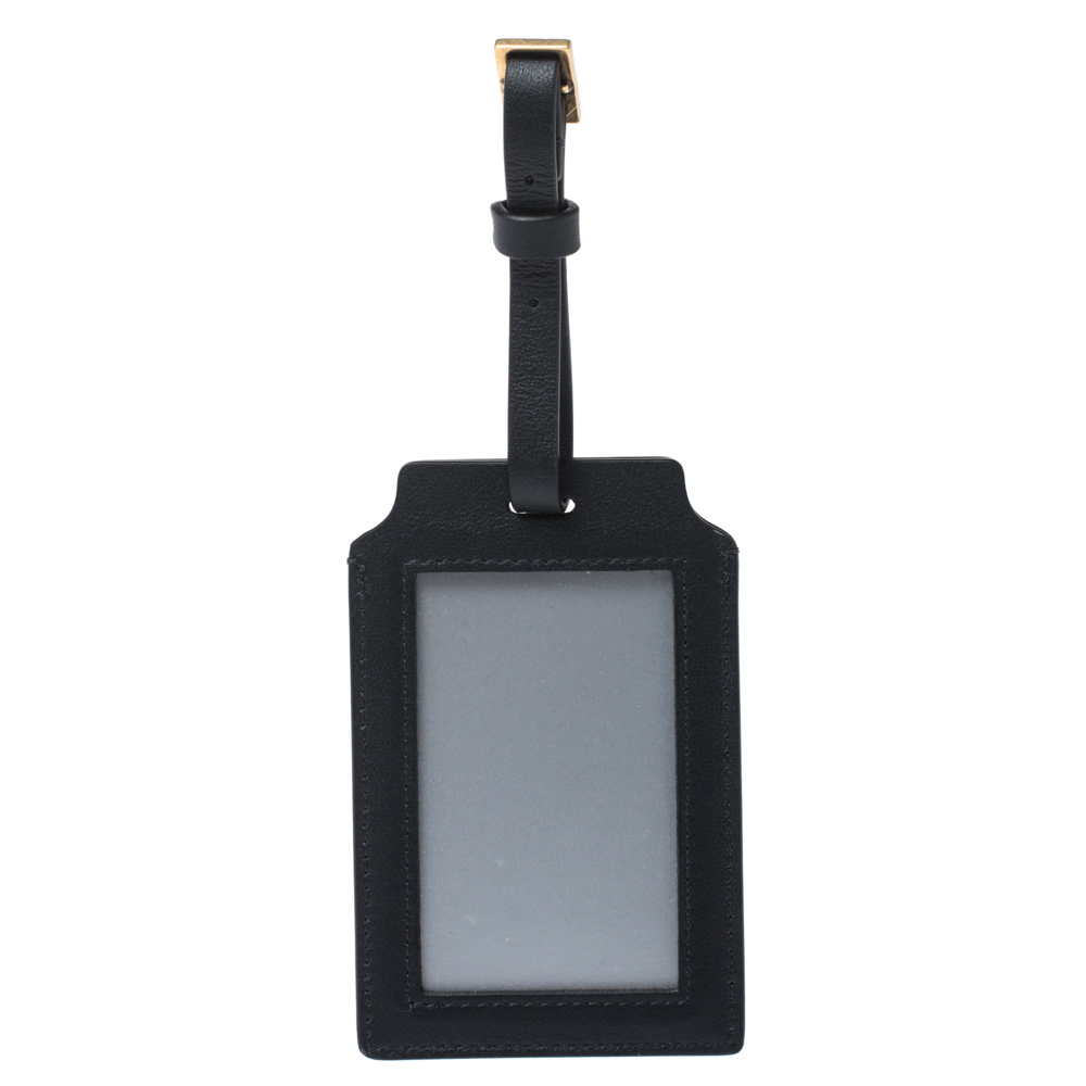 

Dior Black Oblique Leather and Canvas Luggage Tag