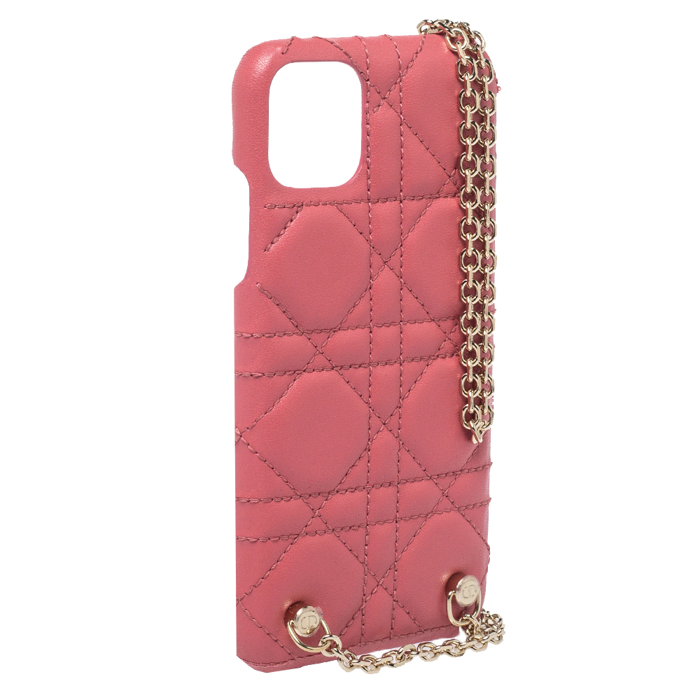 

Christian Dior Pink Cannage Leather Lady Dior iPhone 11 Pro Max Case