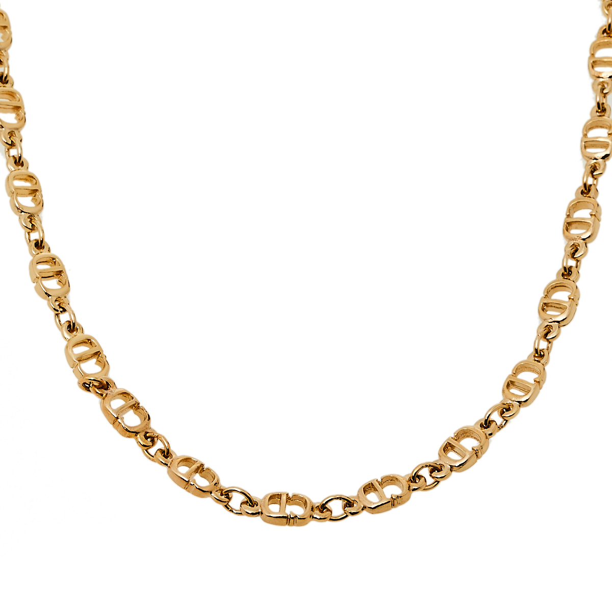 

Christian Dior Vintage CD Logo Gold Tone Necklace