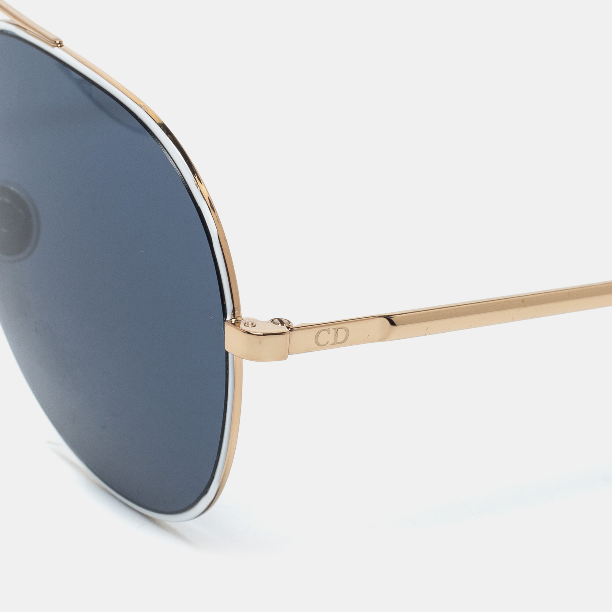 

Dior White/Gold Dior Astral B4EKU Aviator Sunglasses