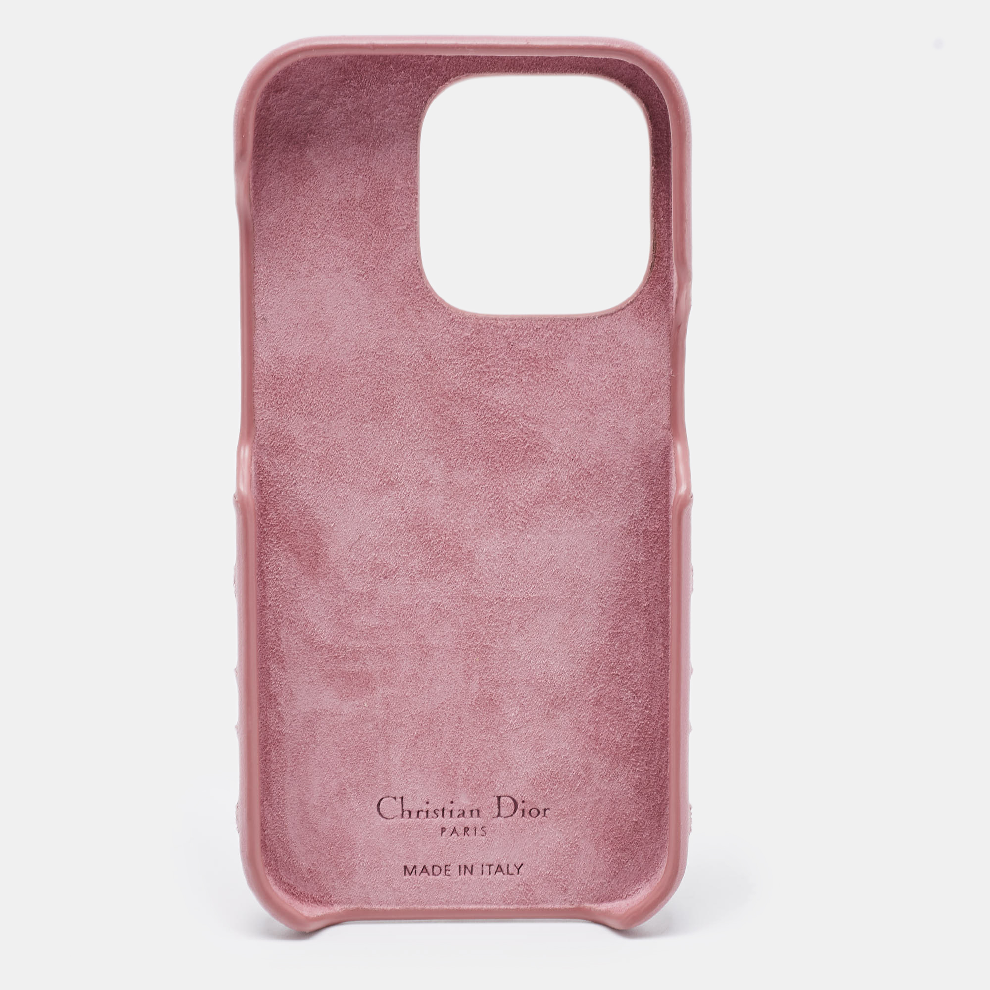 

Dior Pink Cannage Leather Lady Dior iPhone 14 Pro Case