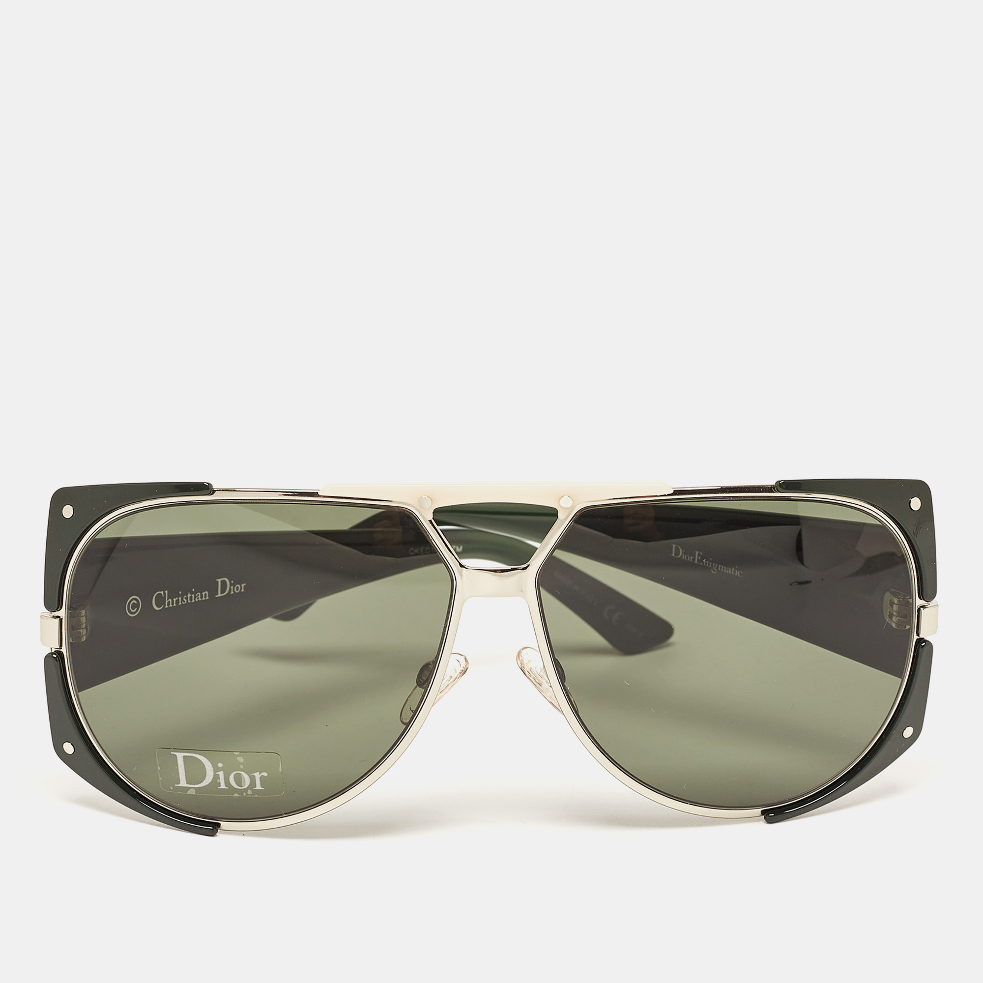 Pre-owned Dior Green Pgd85 Enigmatic Oversized Sunglasses