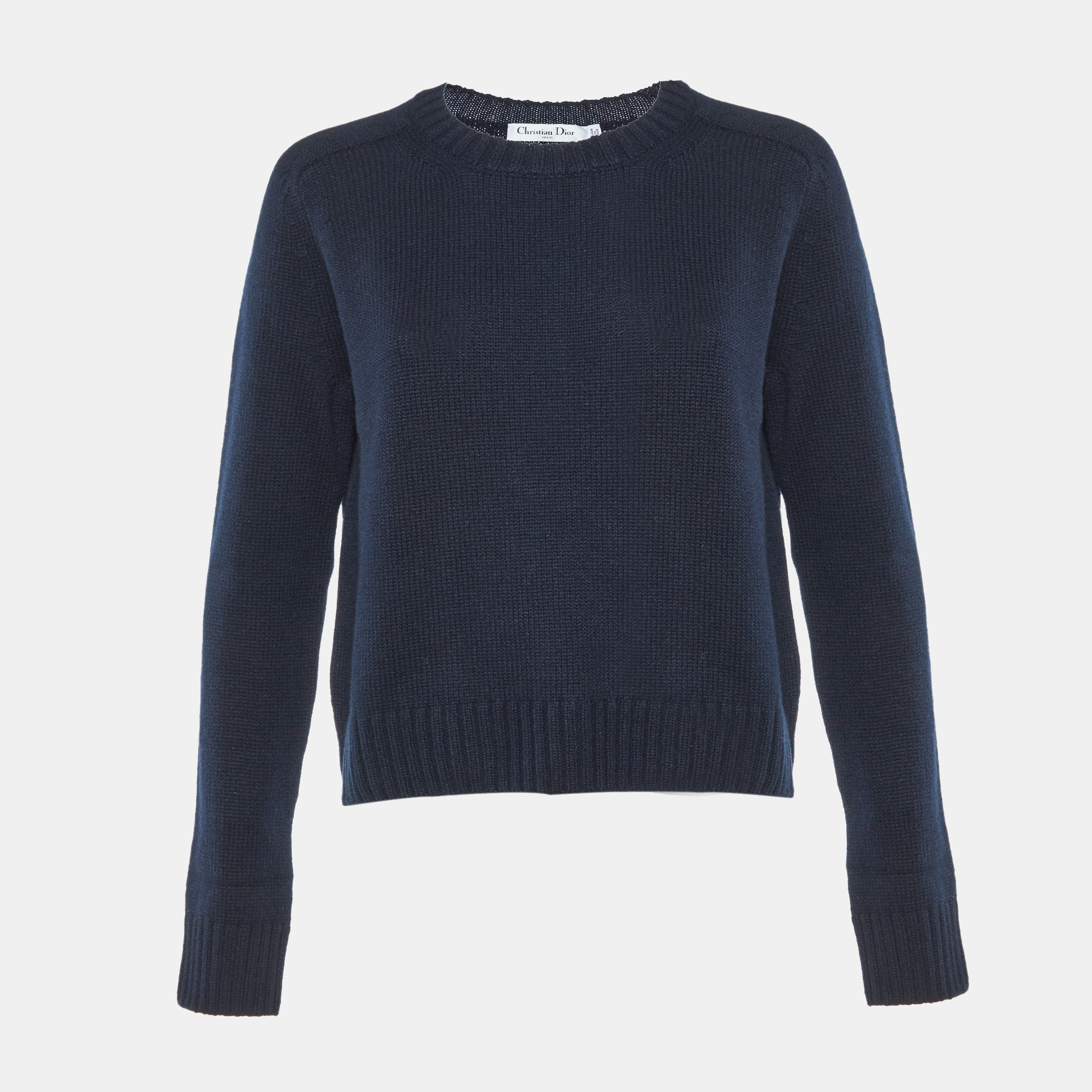 

Dior Navy Blue Cashmere Logo Embroidered Sweater M