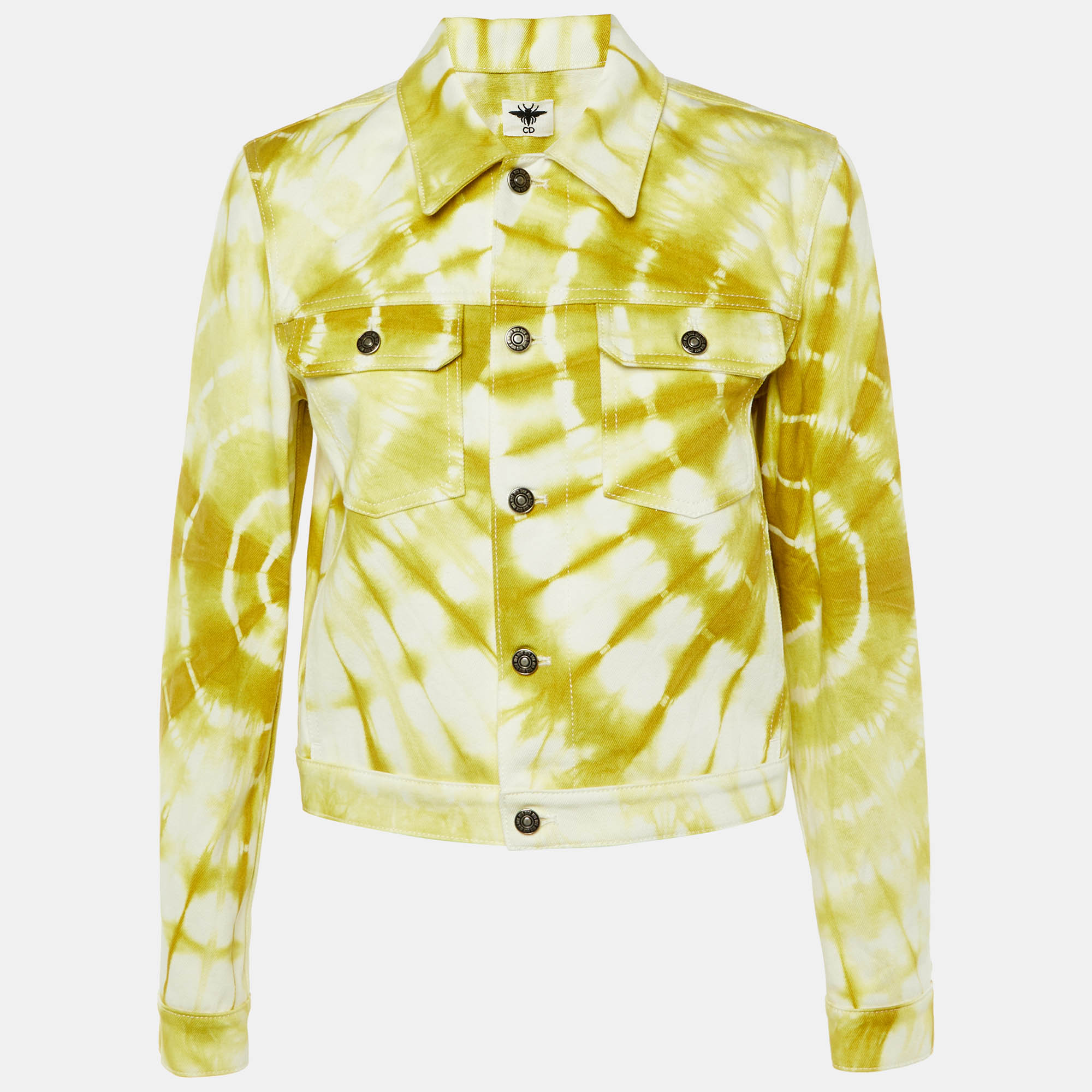 

Dior Yellow Tie Dye Denim Button Front Jacket M