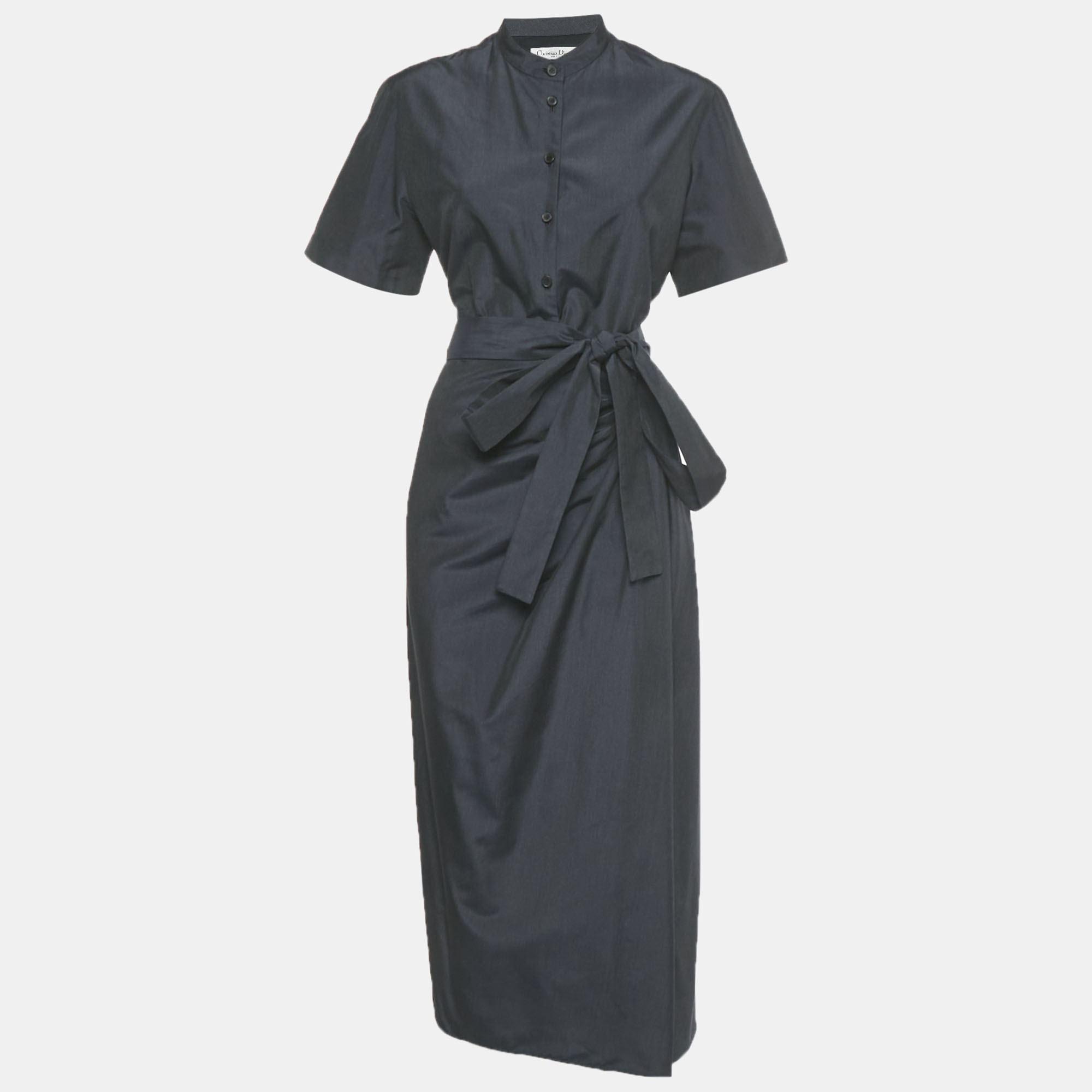 

Christian Dior Grey Silk Wrap Around Long Dress L