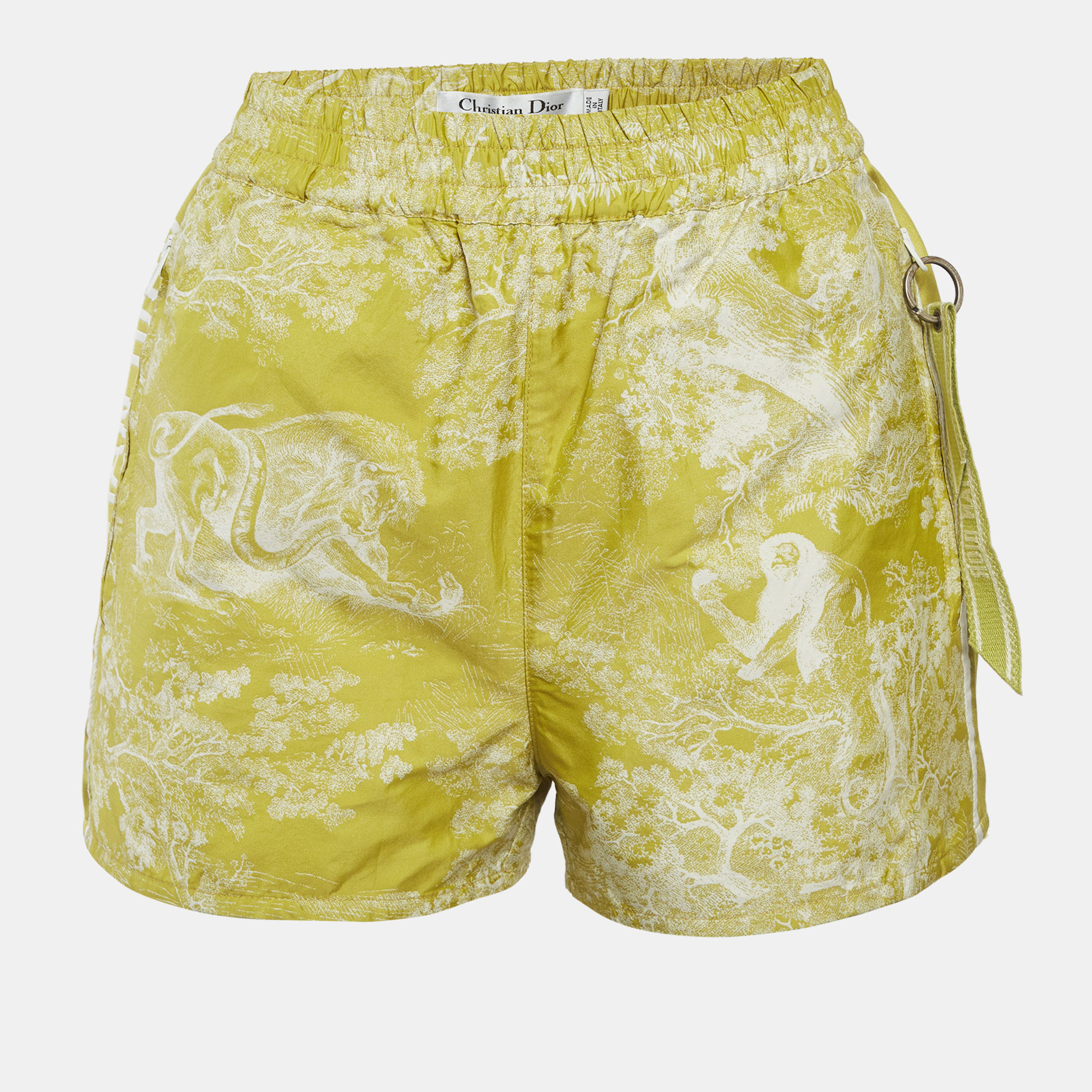 

Christian Dior Lime Green Toile de Jouy Jacquard Short S