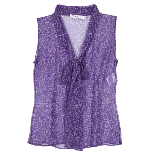 Pre Owned Dior Chiffon Scarf Top M