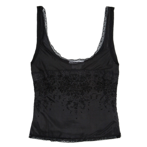 مملوكة مسبقًا Dior Black Lace Camisole M