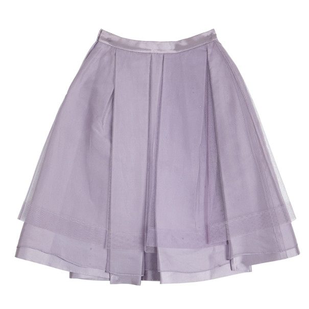 Pre Owned Dior Purple Tulle Flared Skirt M