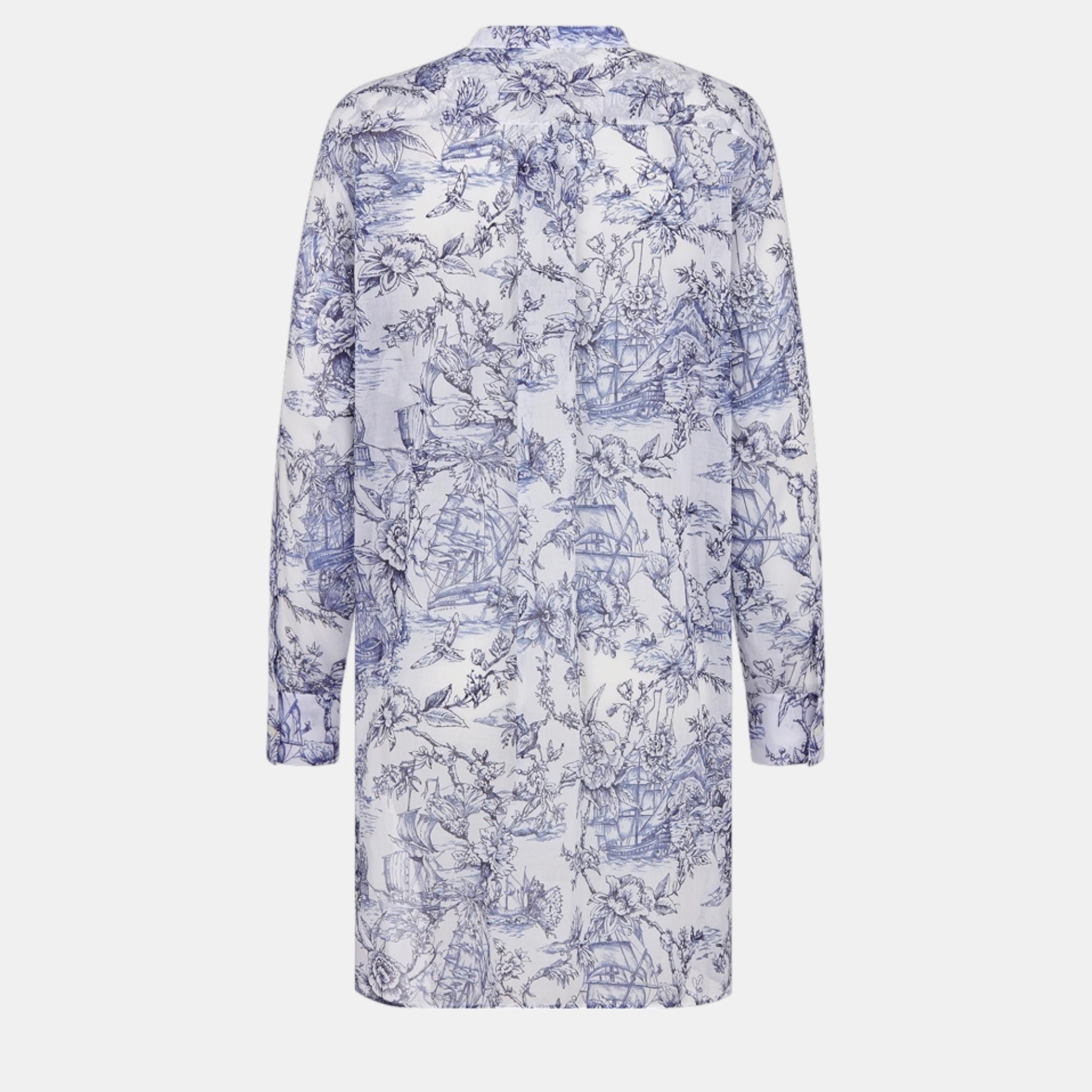

Christian Dior White Cotton blouse, Blue