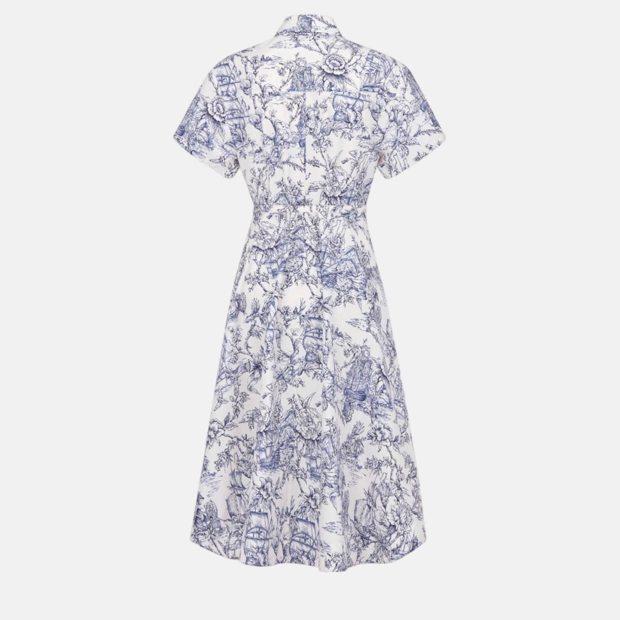 

Christian Dior White cotton silk dress