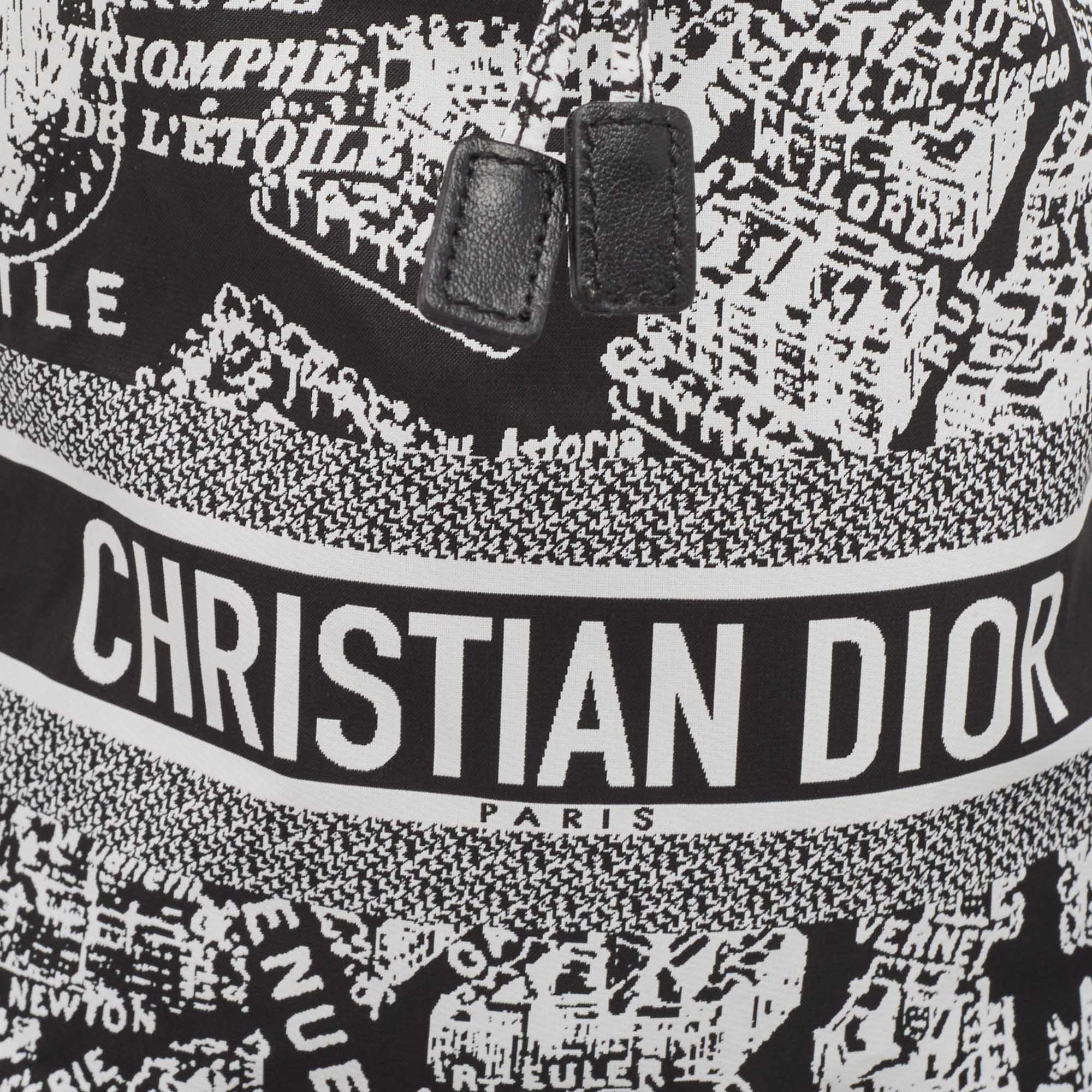 Dior Black/White Plan De Paris Nylon Diortravel Pouch 