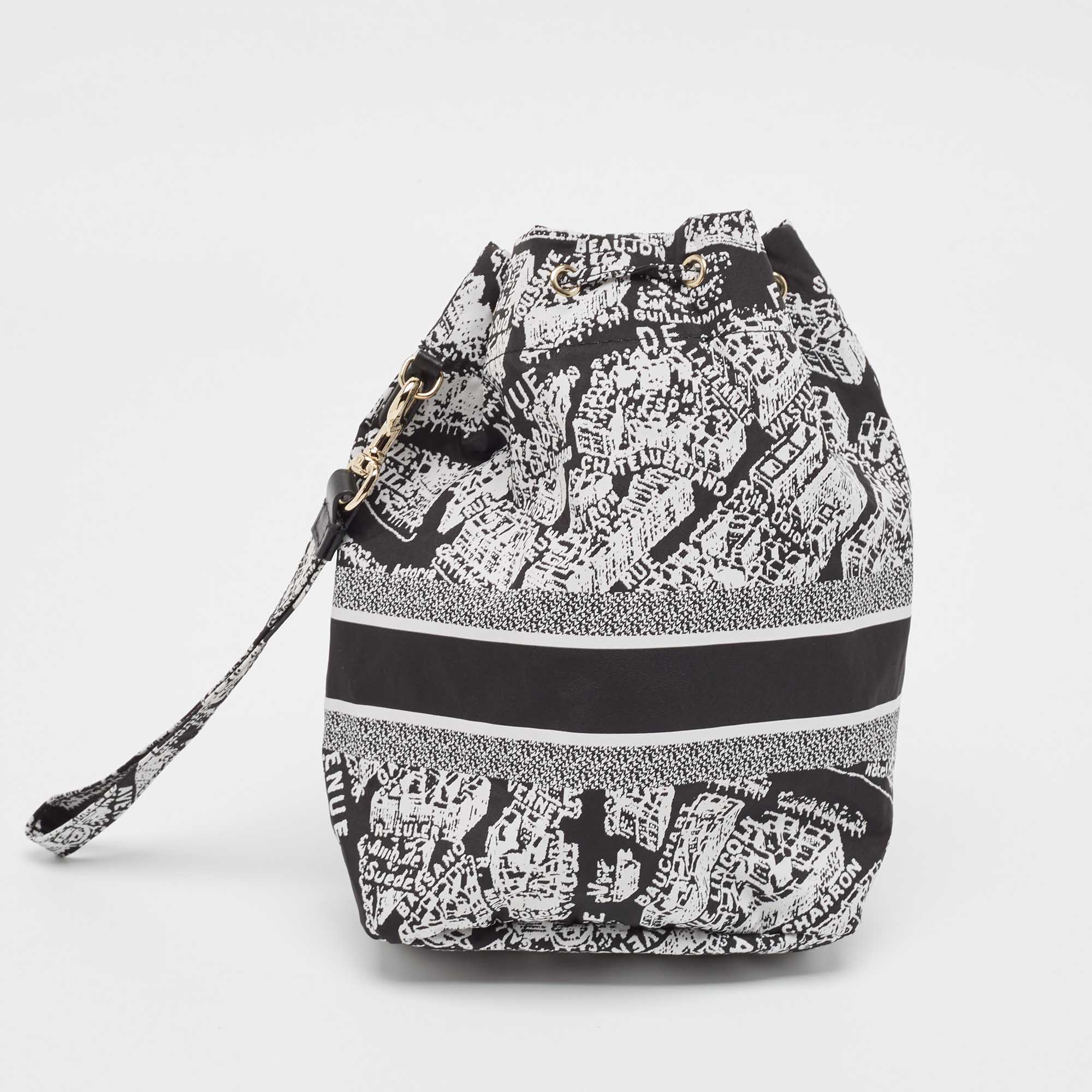 Dior Black/White Plan De Paris Nylon Diortravel Pouch 