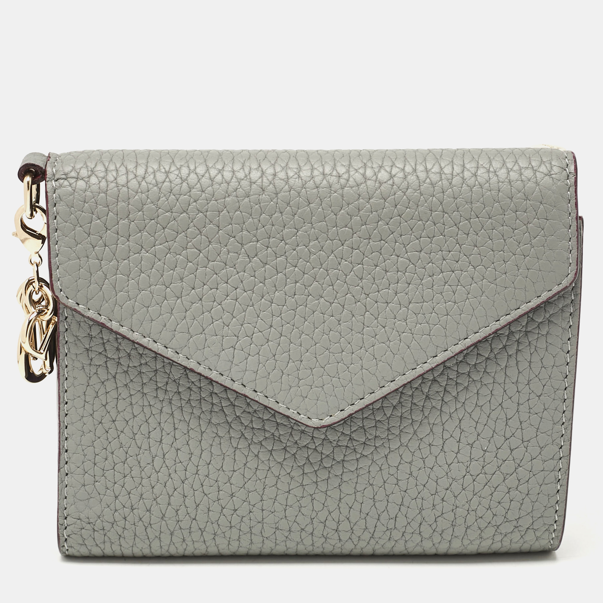 Pre-owned Dior Issimo Envelope Compact Wallet In Grey