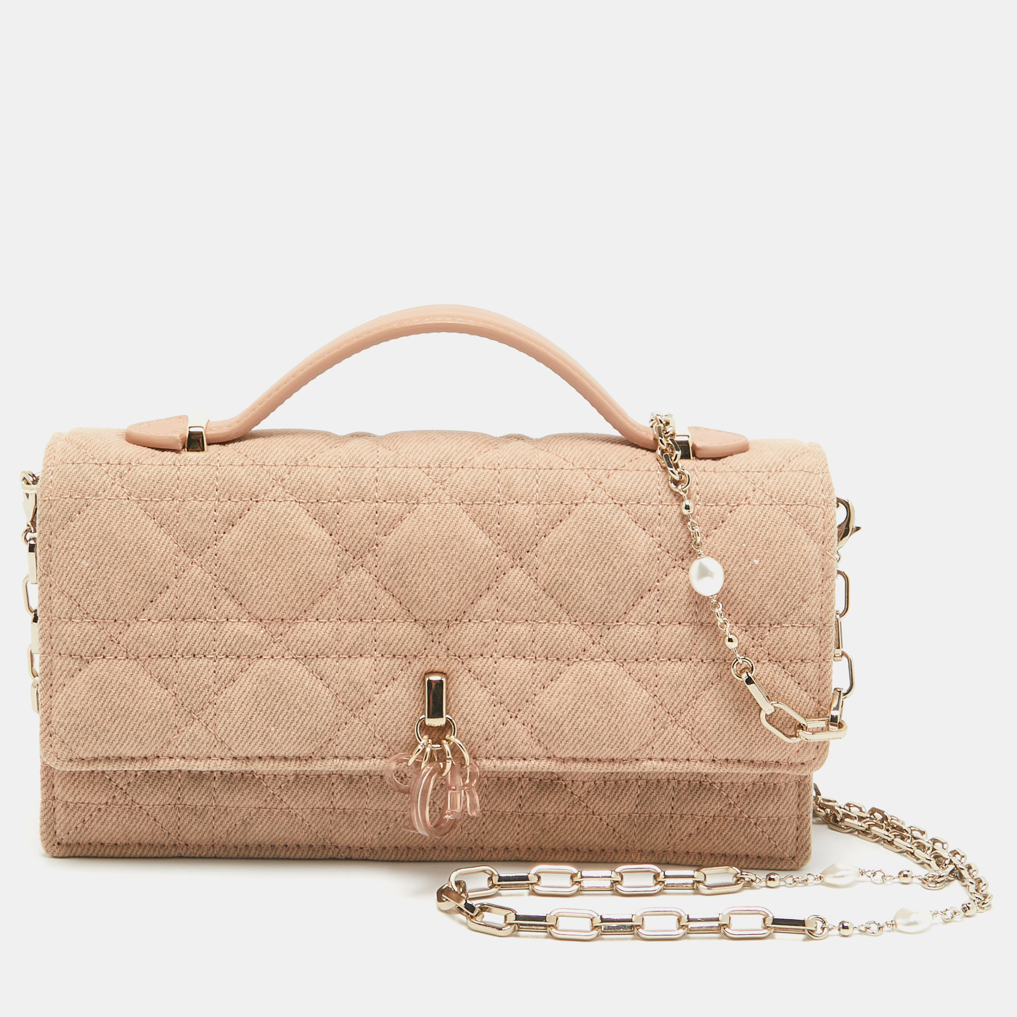 

Dior Beige Cannage Fabric Mini My Dior Top Handle Bag