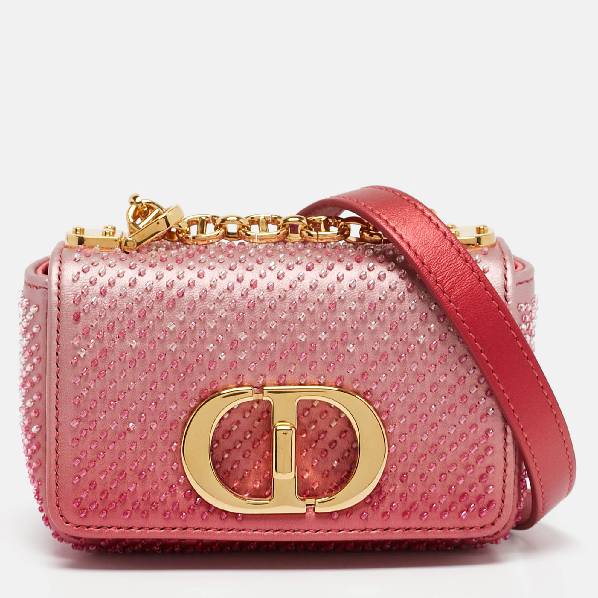 

Dior Ombre Pink Leather Beaded Caro Crossbody Bag