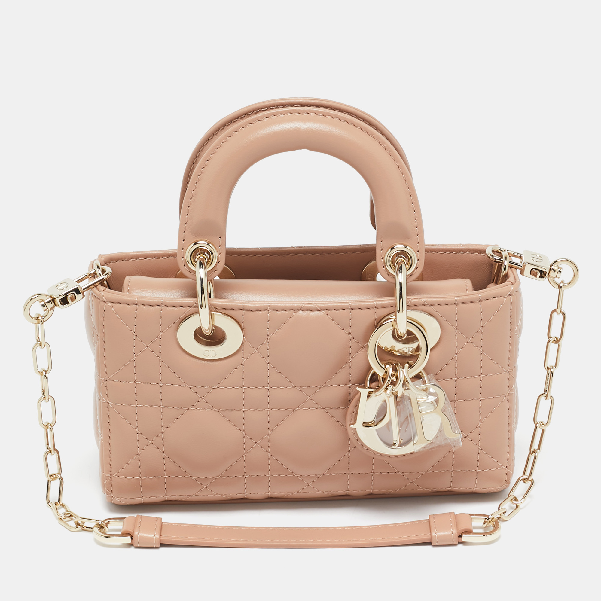 

Dior Pink Cannage Leather Micro Lady D-Joy Tote