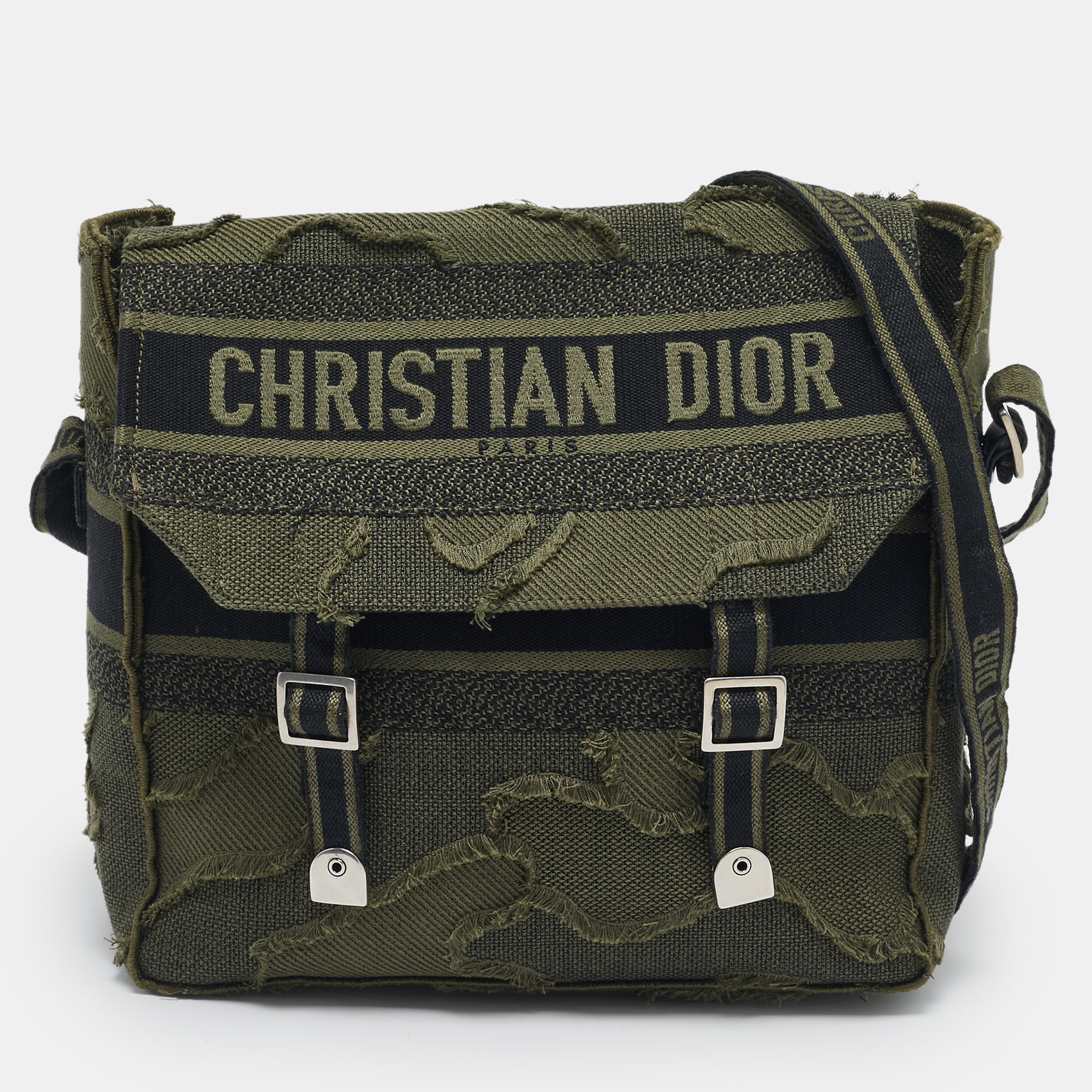 

Dior Green Embroidered Canvas Diorcamp Messenger Bag