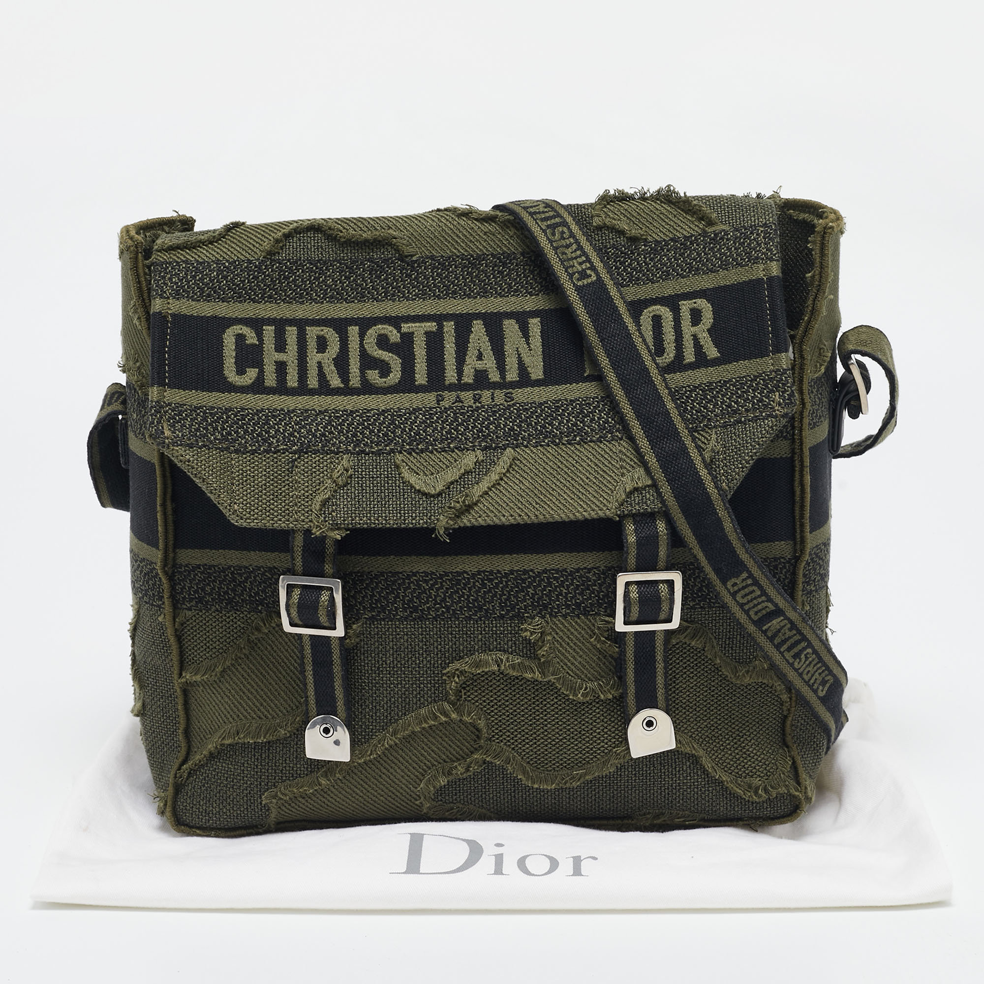 Dior Green Embroidered Canvas Diorcamp Messenger Bag 