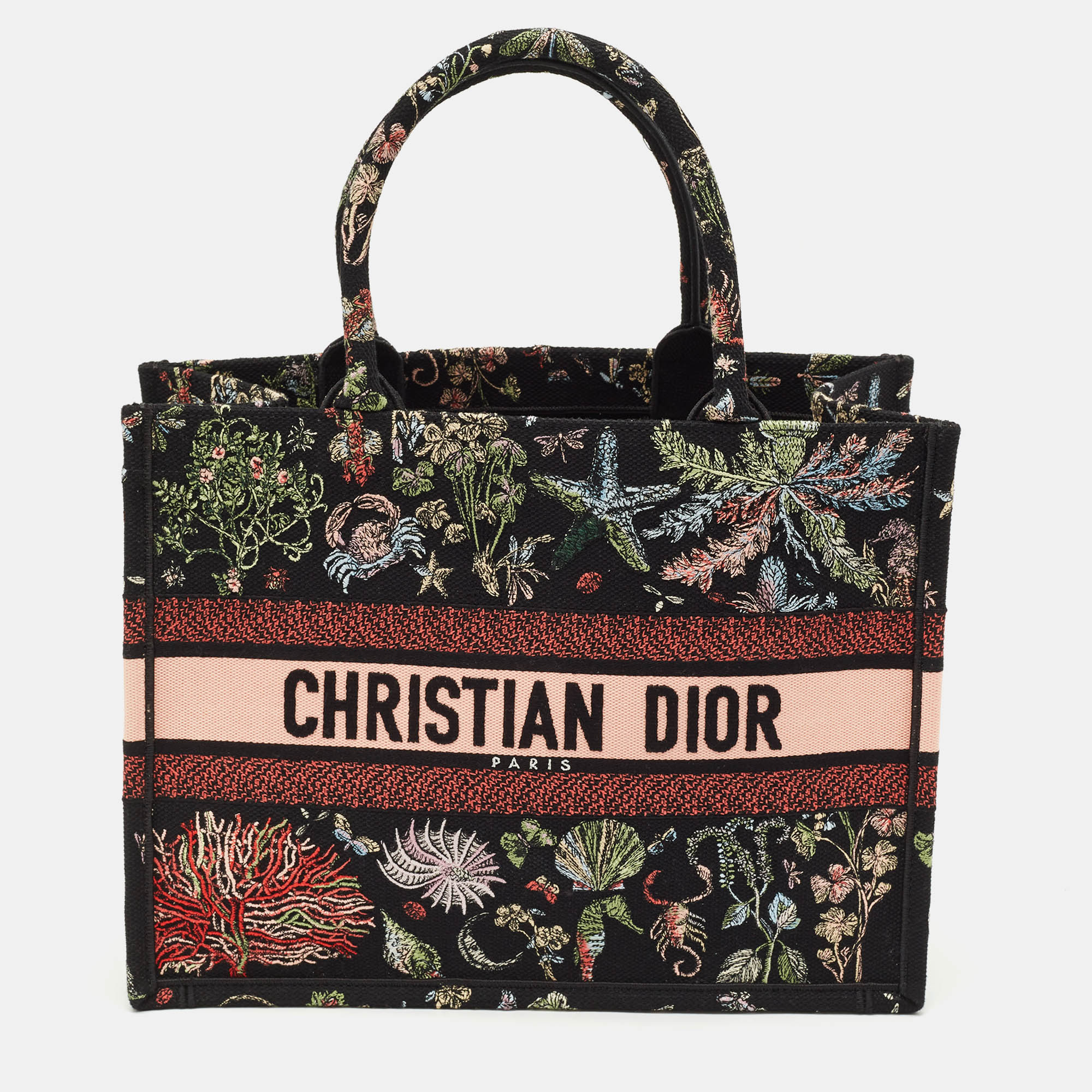 

Dior Multicolor Embroidered Canvas Medium Book Tote, Grey