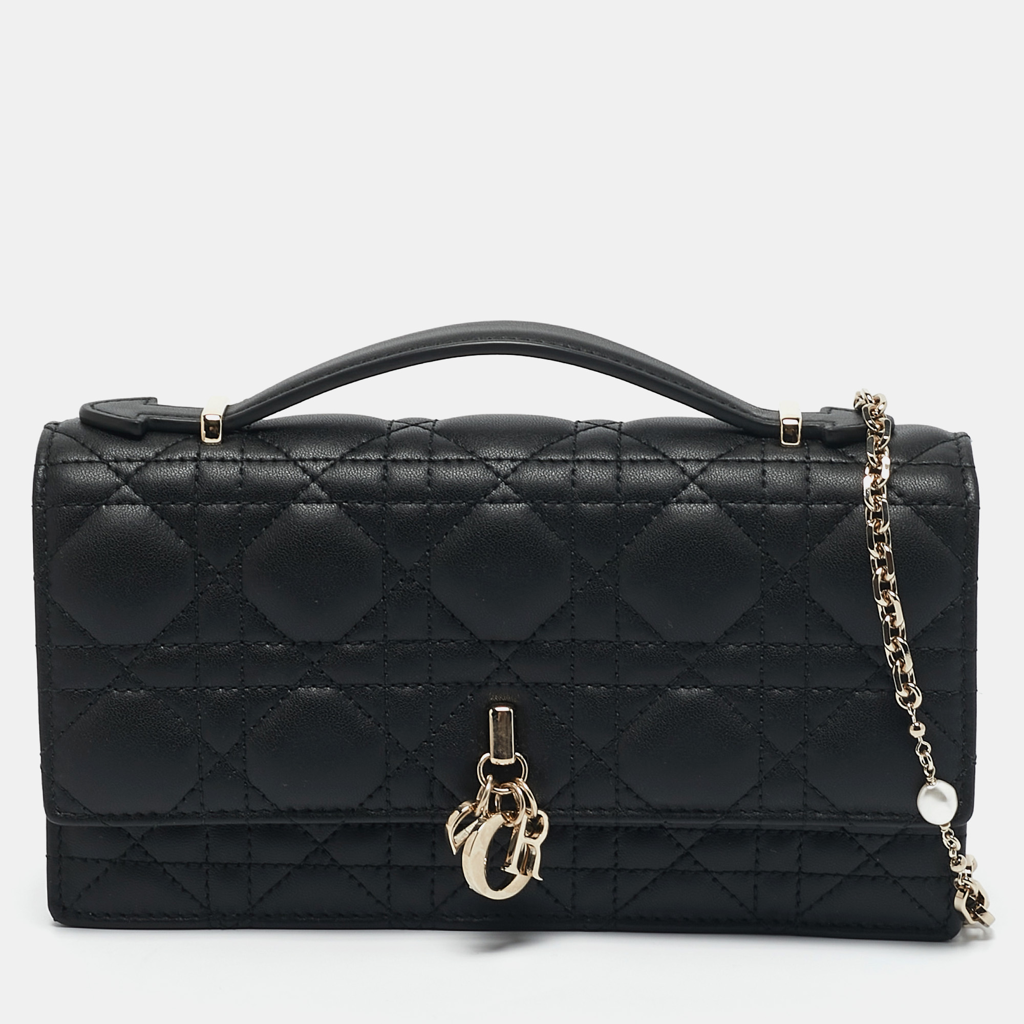 

Dior Black Cannage Leather Mini My Dior Top Handle Bag