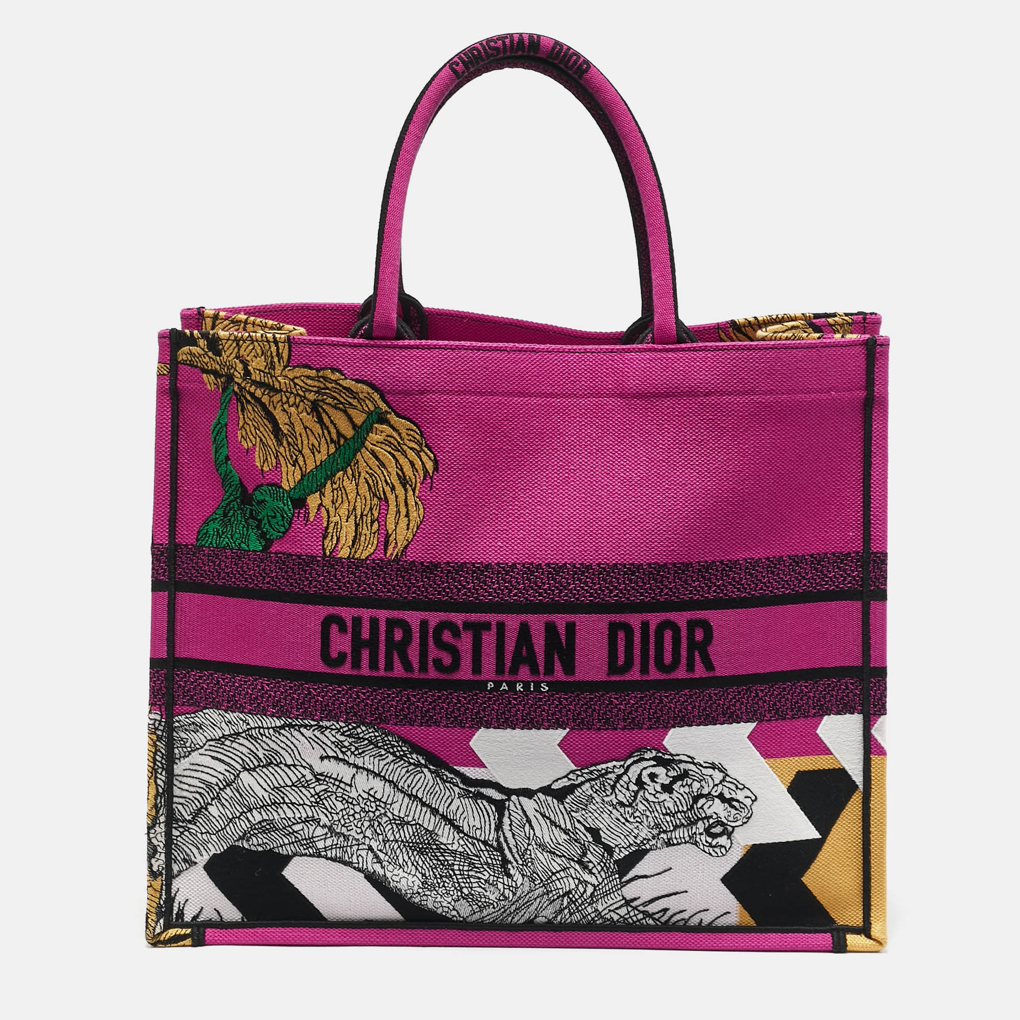 

Dior Multicolor Jungle Pop Embroidered Canvas Large Book Tote