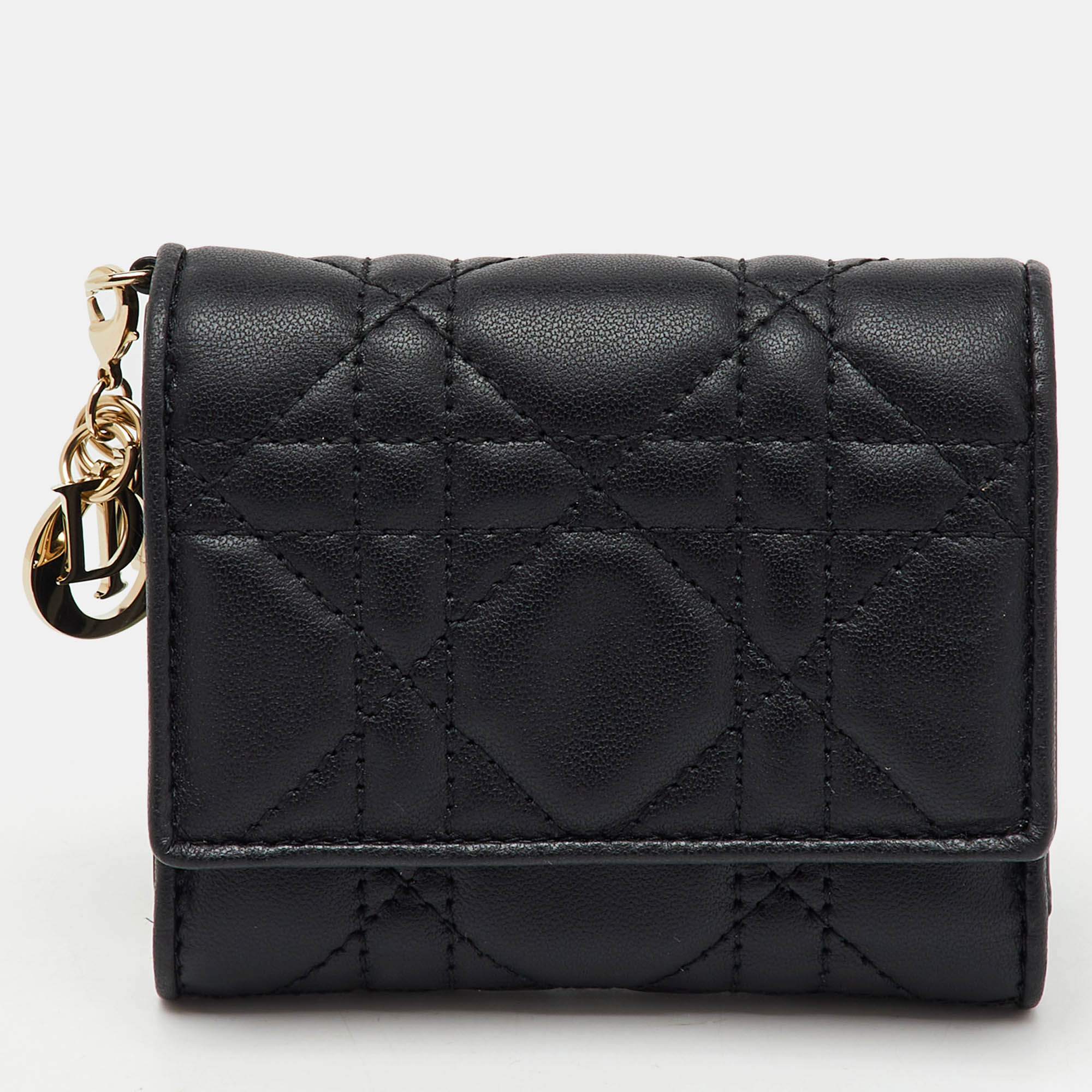 

Dior Black Cannage Leather Lady Dior Trifold Wallet