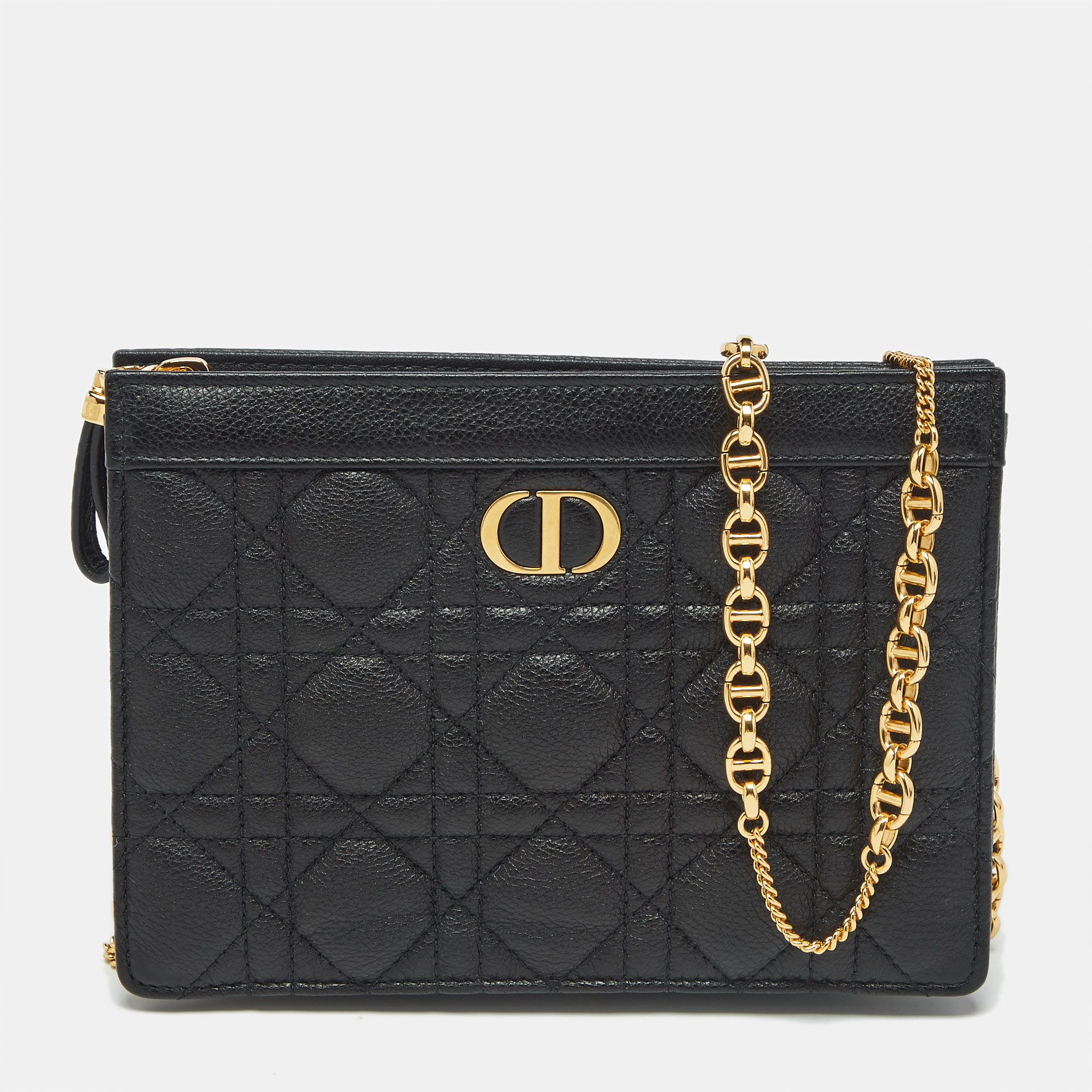 

Dior Black Cannage Leather Caro Every Dior Pouch