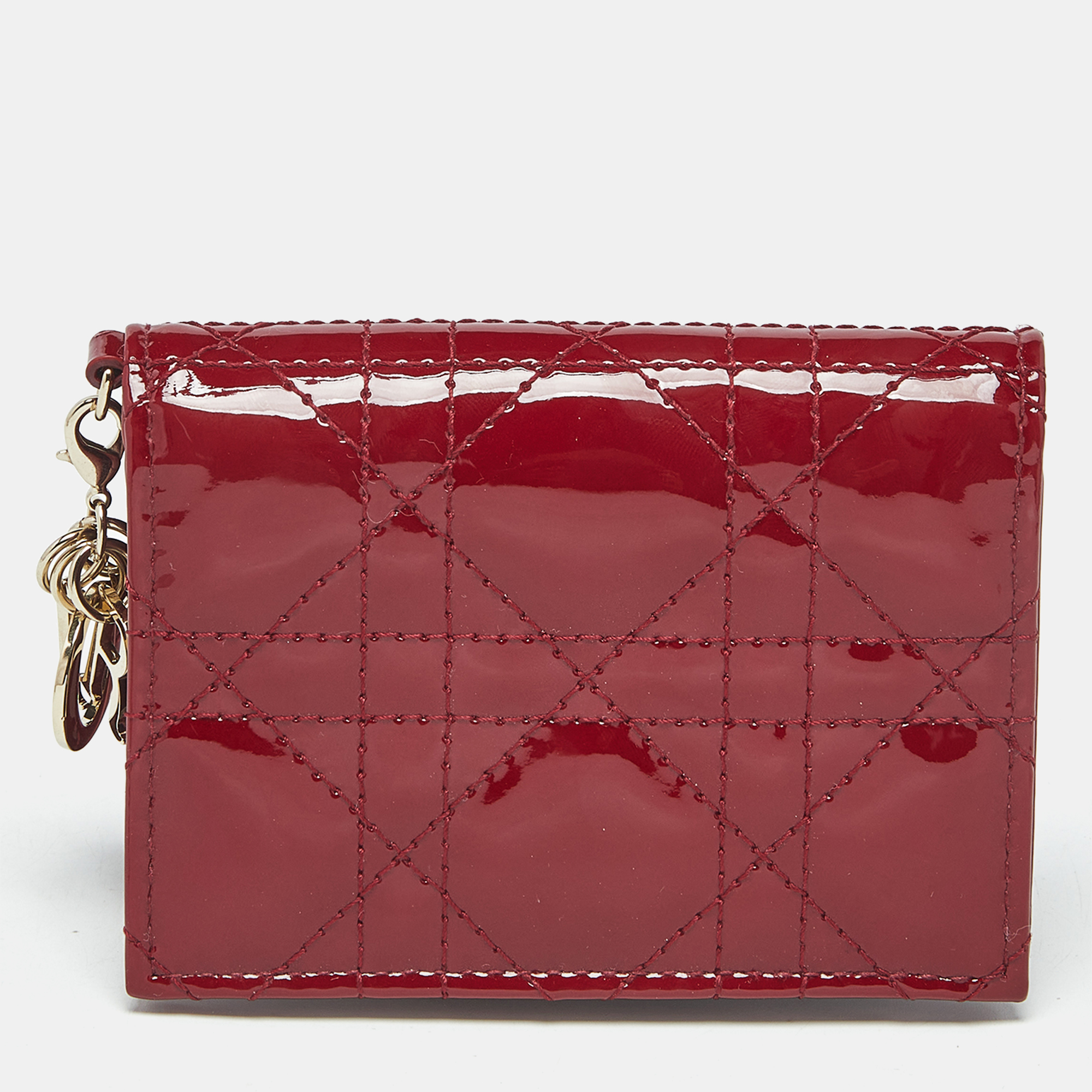 

Dior Red Patent Leather Lady Dior Bloom Card Holder