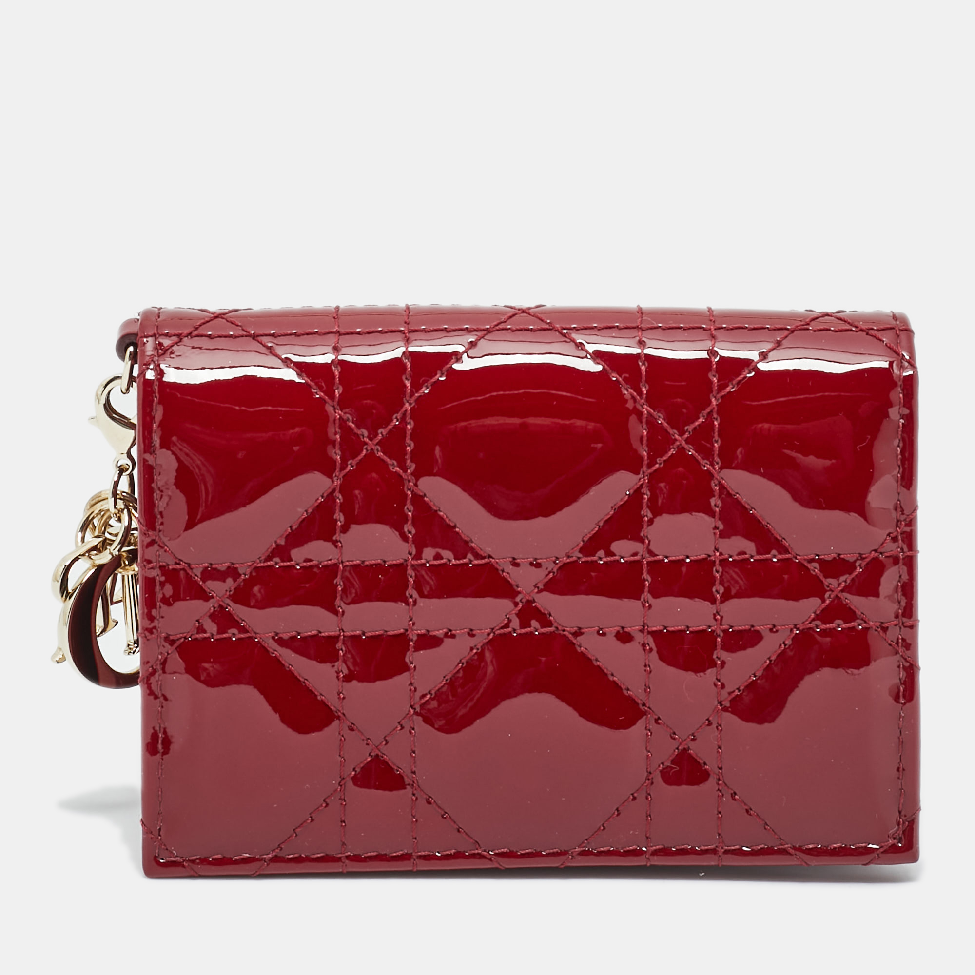 

Dior Red Patent Leather Lady Dior Bloom Card Holder