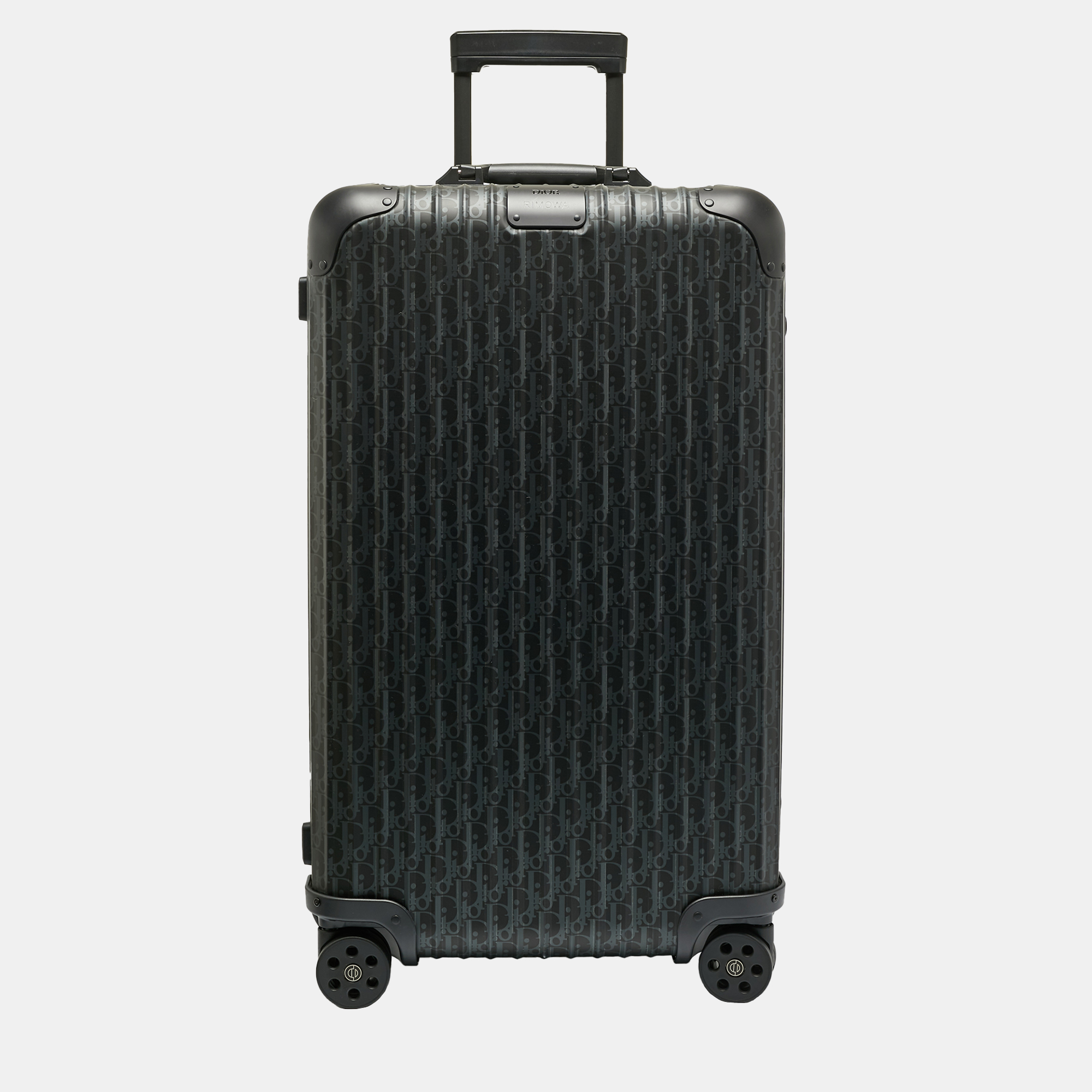 

Dior x Rimowa Black Oblique Aluminum Large 4 Wheel Suitcase