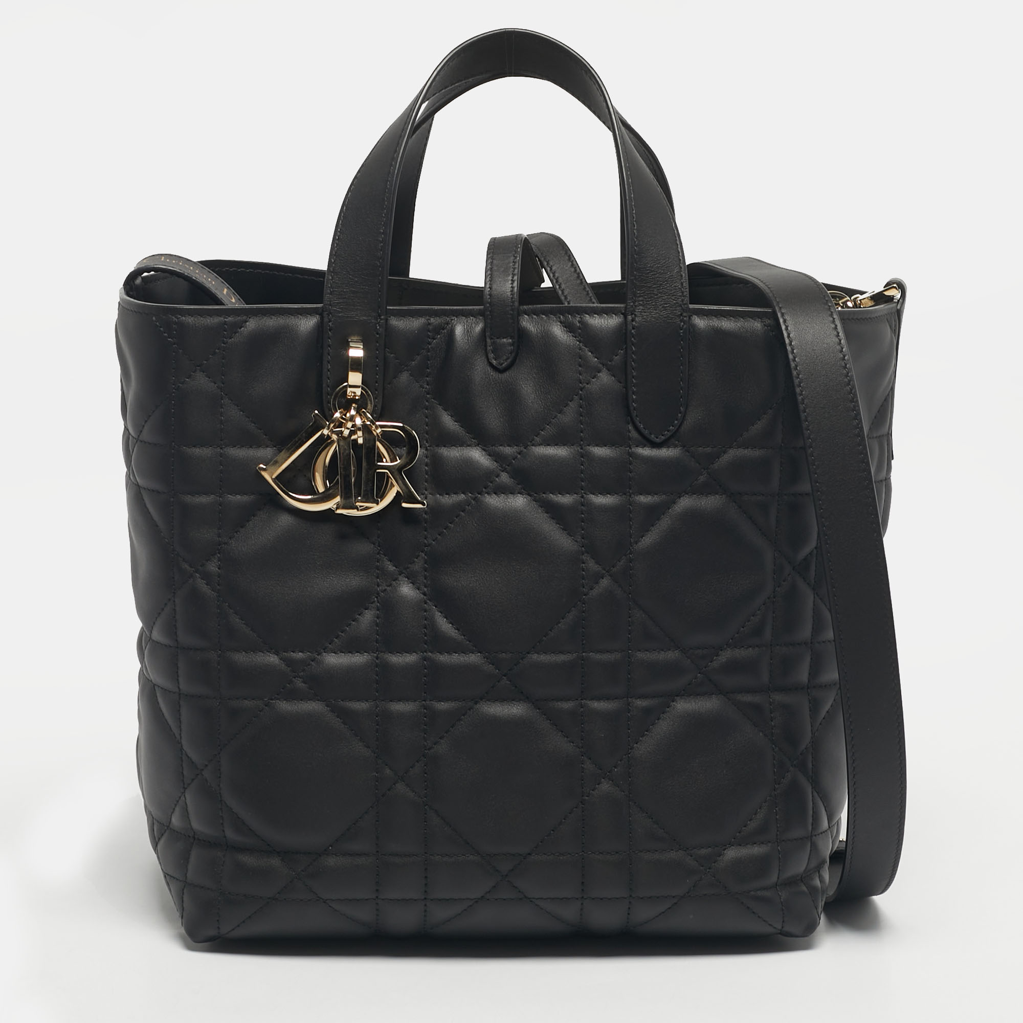 

Dior Black Cannage Leather  Dior Toujours Vertical Tote
