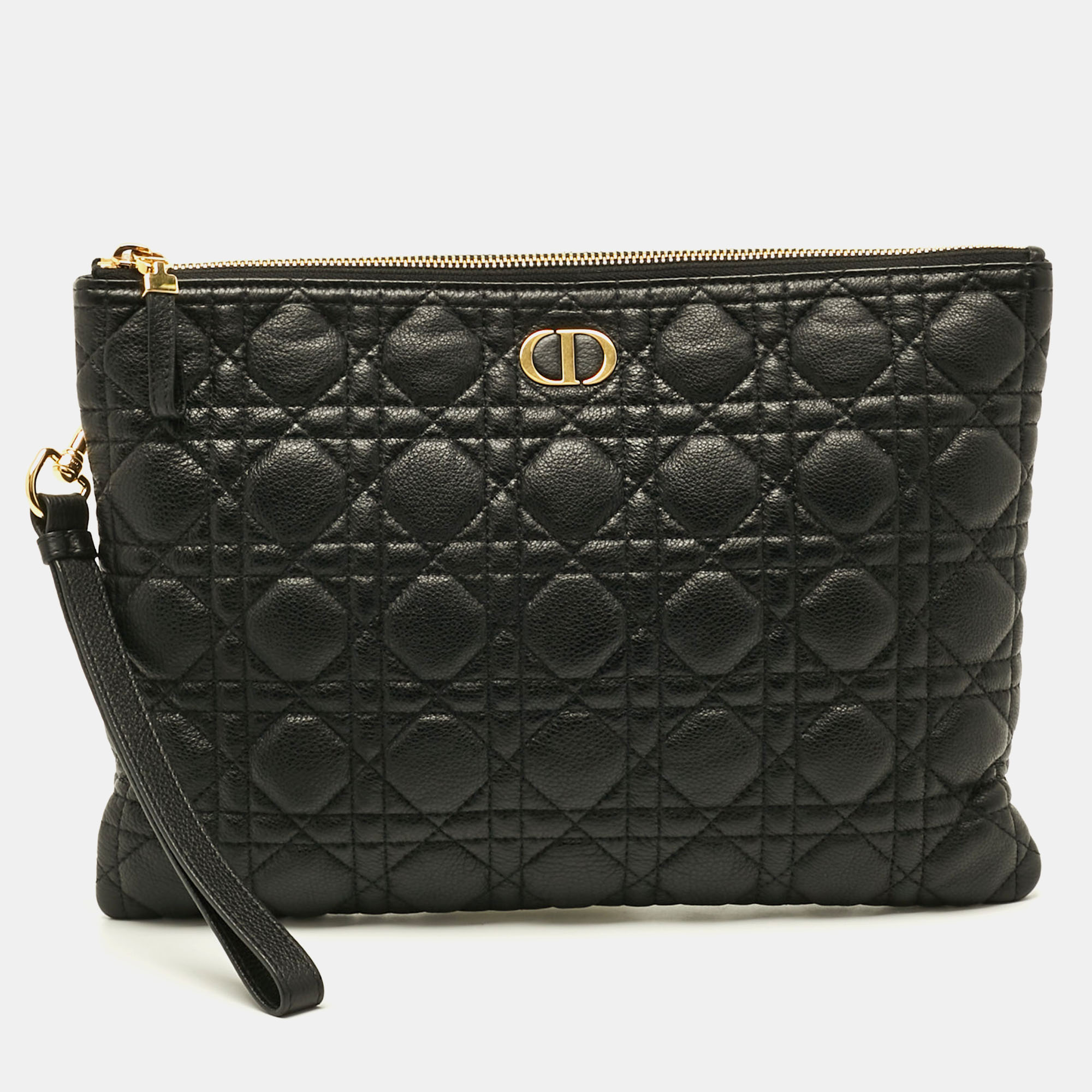 

Dior Caro Large Black Cannage Leather Daily Pouch