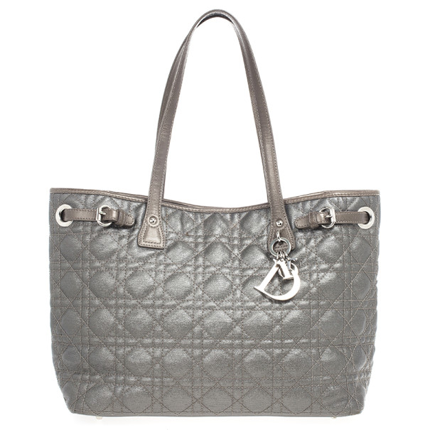 Pre Owned Dior Grey Coated Canvas ‘Panarea’ Medium Tote