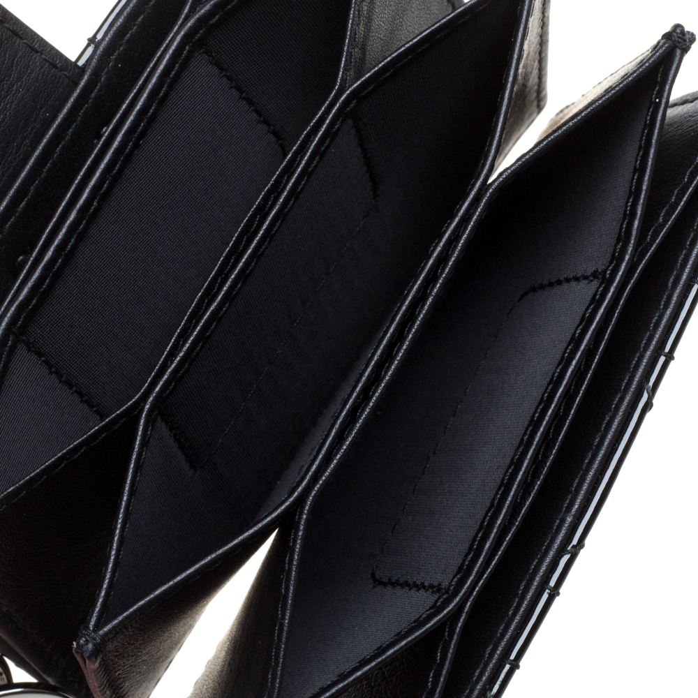 

Dior Black Patent Cannage Leather Gusset Card Holder