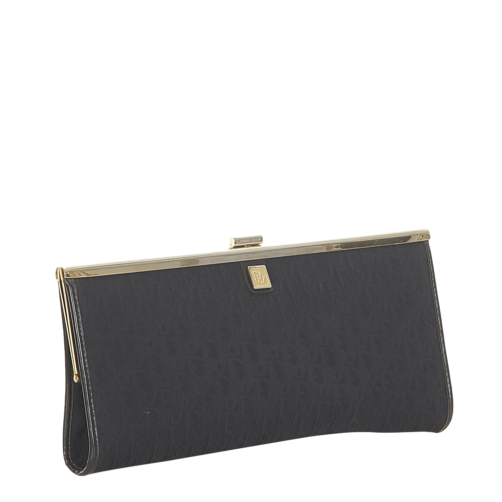 

Dior Oblique Canvas Clutch Bag, Black