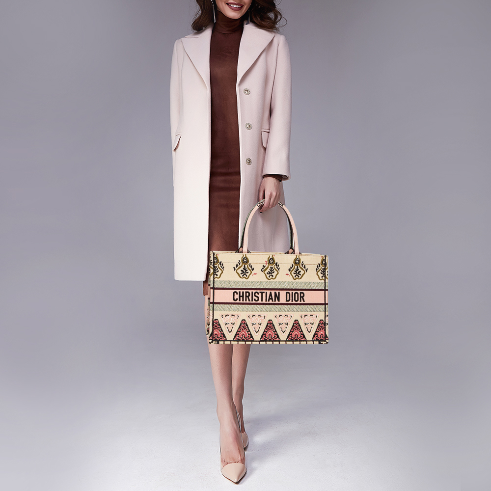 

Dior Multicolor Embroidered Canvas Geometric Book Tote