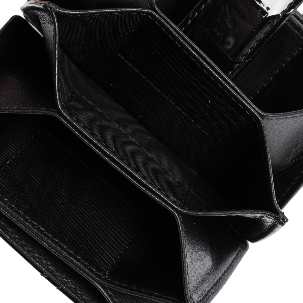 

Dior Black Cannage Patent Leather Gusset Card Holder